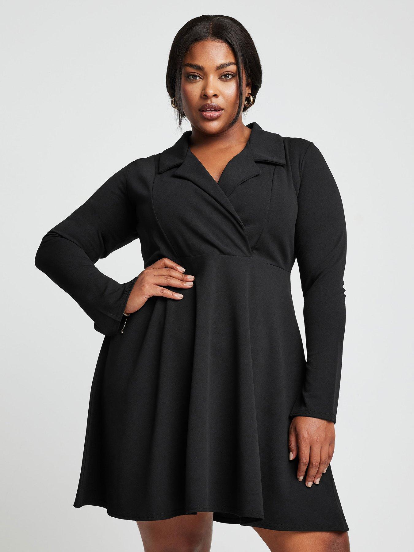 Black split sleeve blazer dress best sale