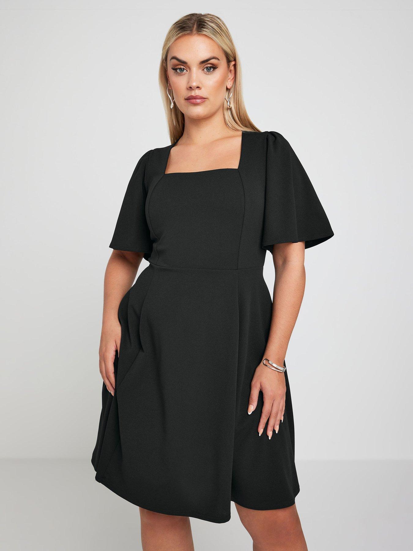 yours-curve-flippy-angel-sleeve-mini-dress-blackback