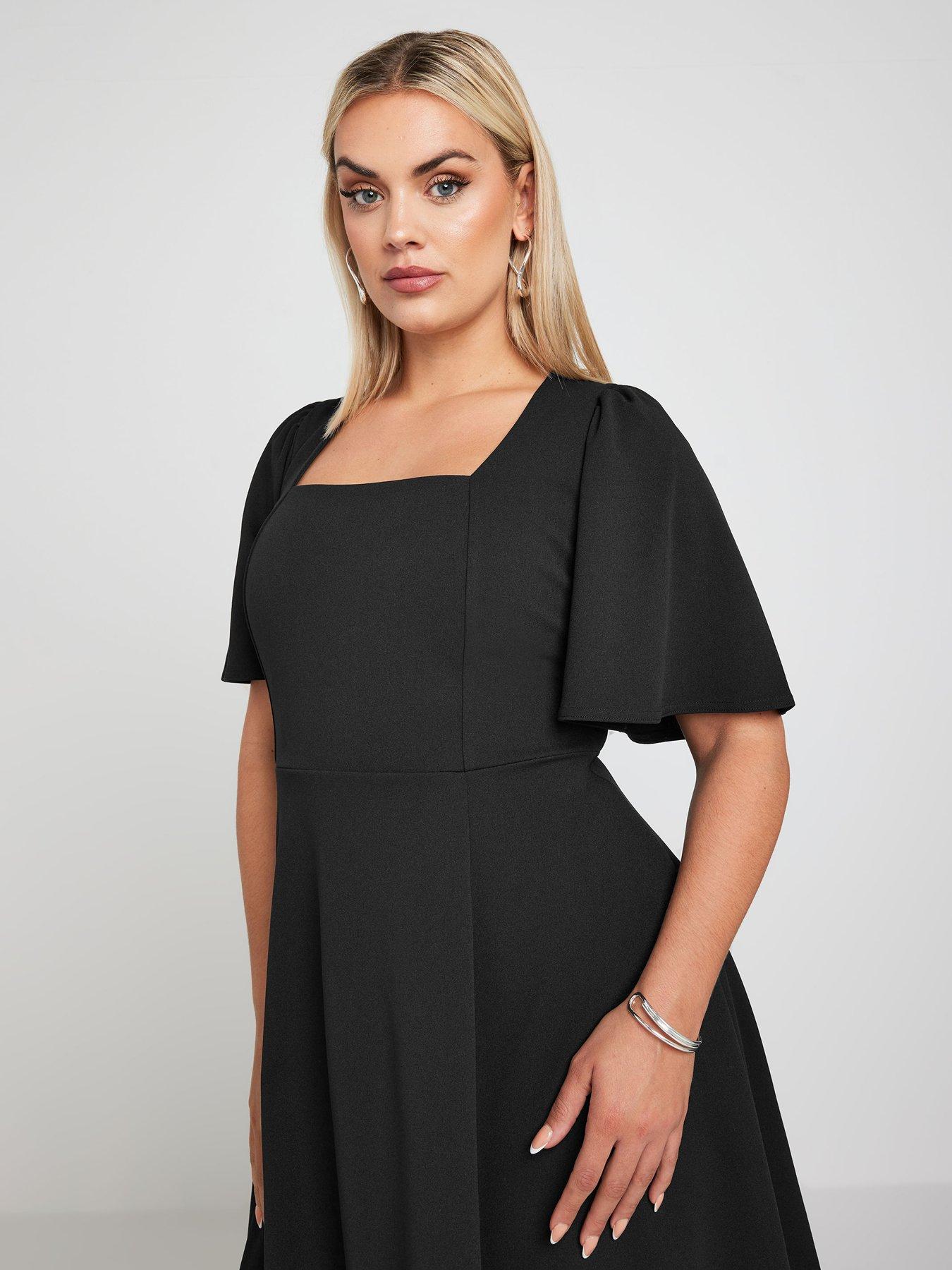 yours-curve-flippy-angel-sleeve-mini-dress-blackoutfit