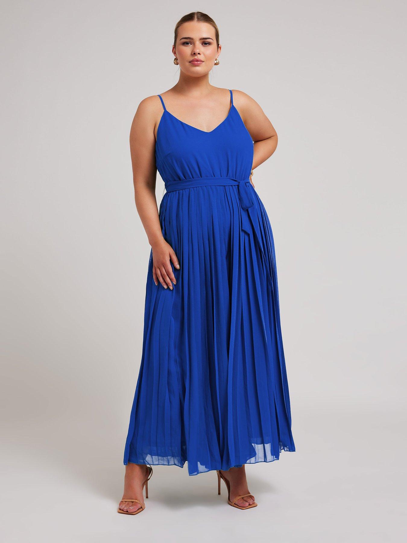 yours-curve-pleated-jumpsuit-blueback