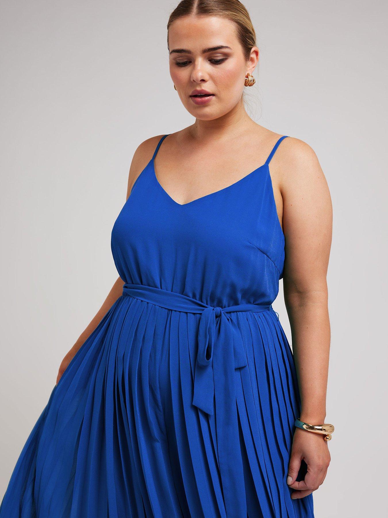 yours-curve-pleated-jumpsuit-blueoutfit