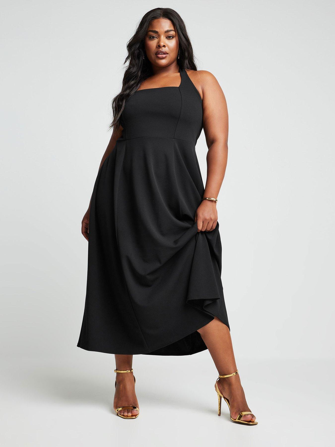 yours-curve-halterneck-midaxi-dress-black