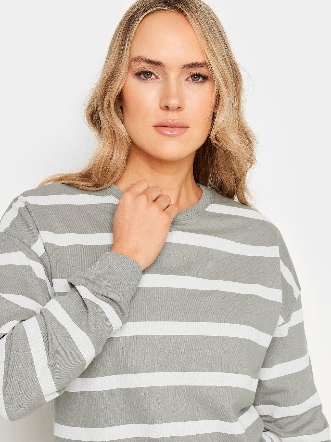 long-tall-sally-tall-crew-neck-grey-white-stripe-sweatshirtoutfit