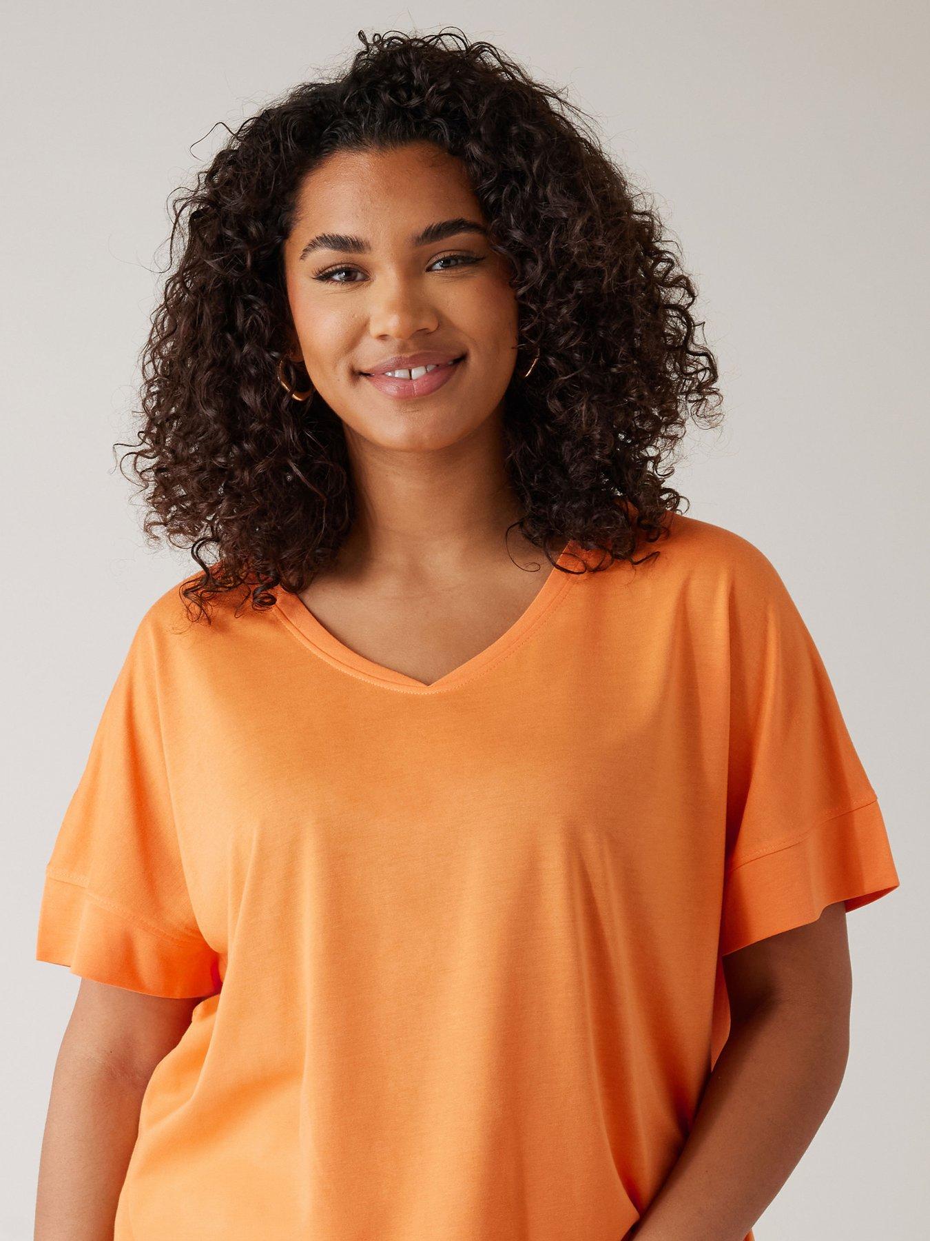 evans-v-neck-modal-t-shirt-orangeoutfit