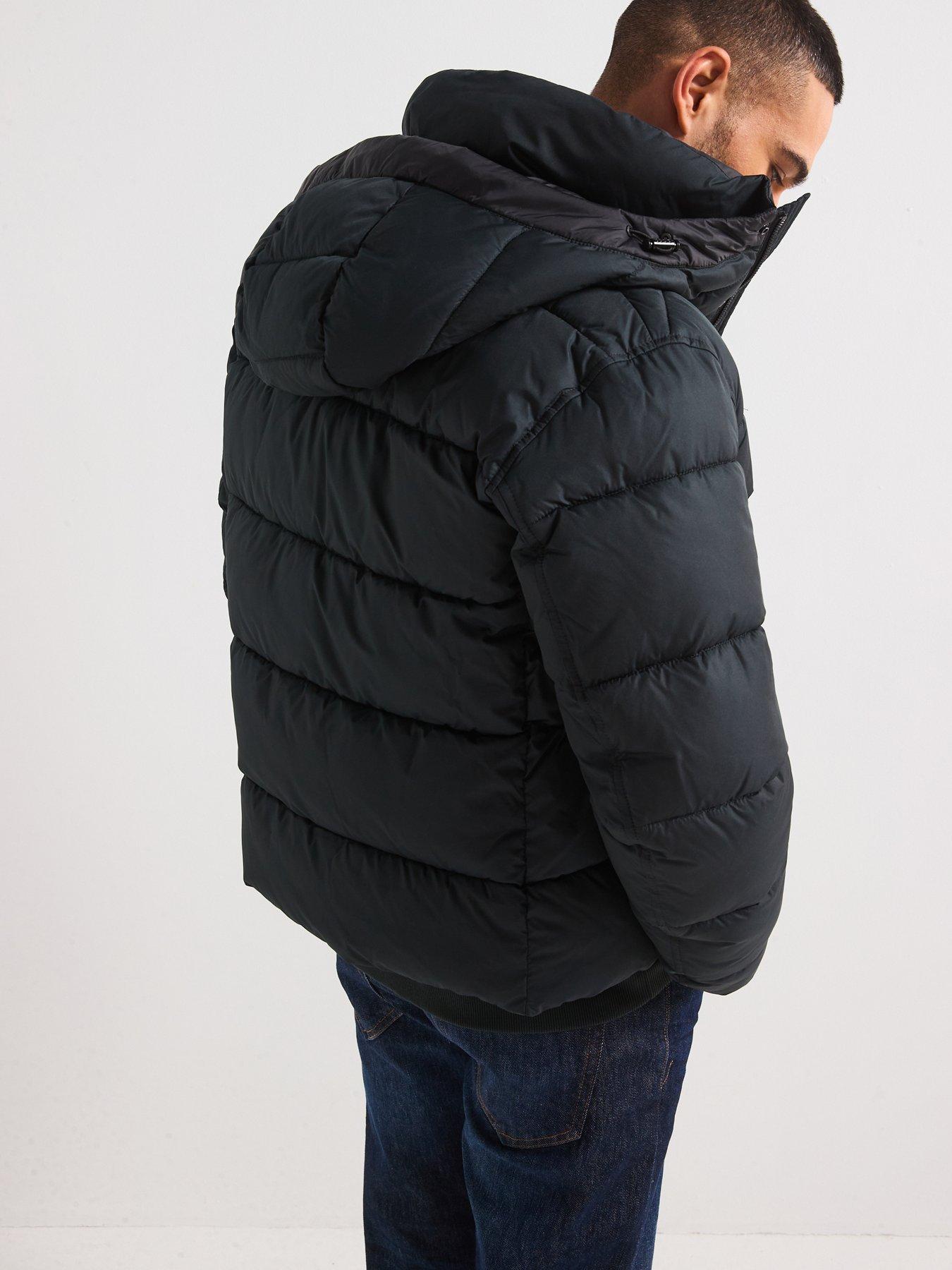 Image 4 of 6 of BOSS Omaris Regular Fit Quilted Hooded Jacket - Black