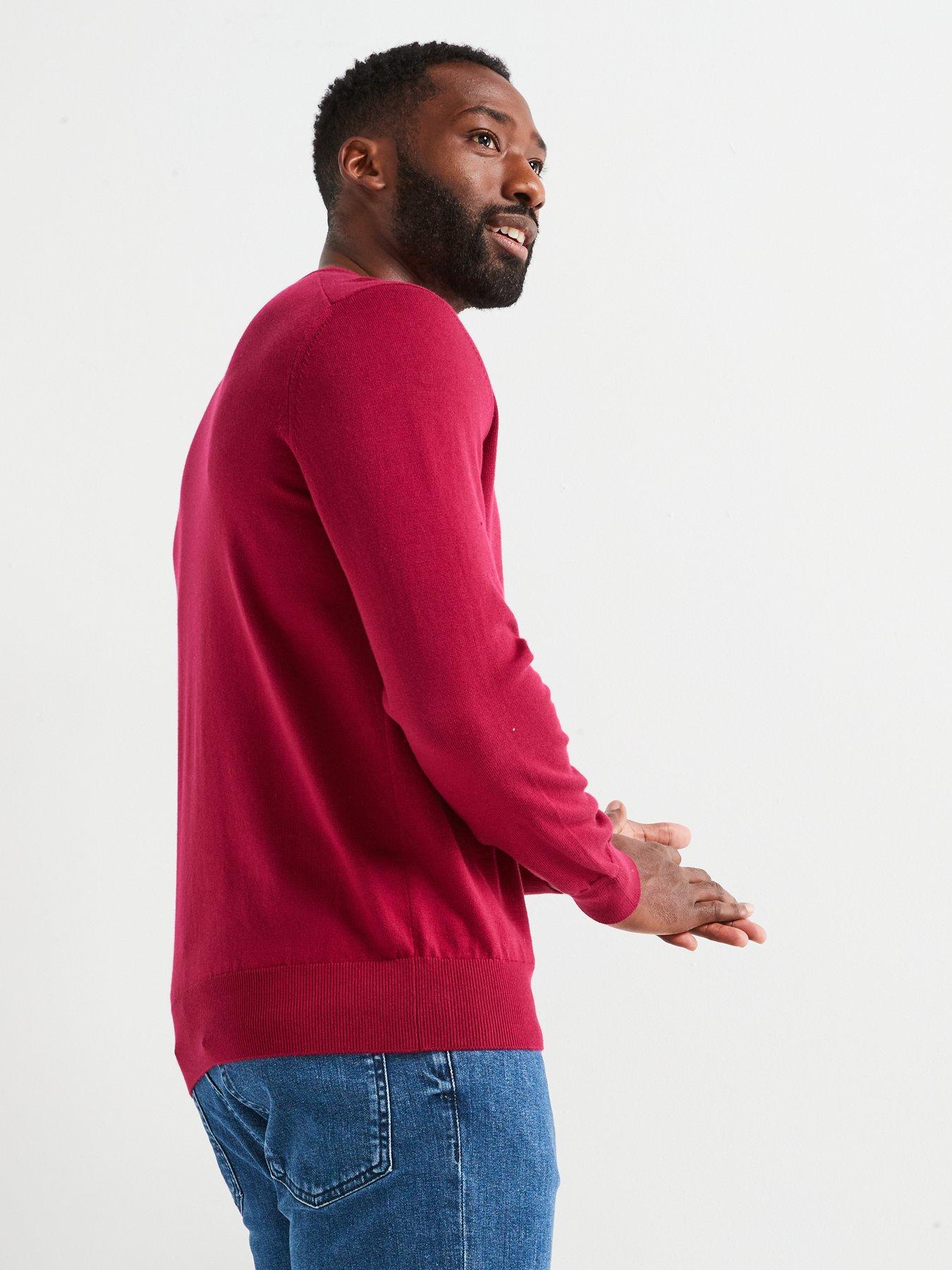 Image 2 of 5 of BOSS Kanovano Crew Knitted Jumper - Dark Red