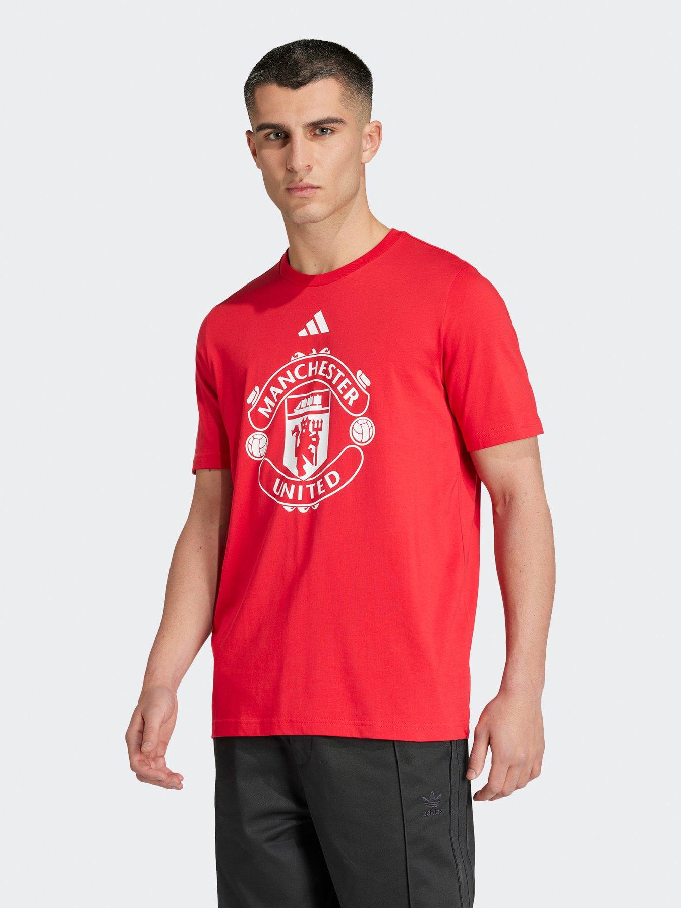 adidas Manchester United Mens Dna Badge Tee -red
