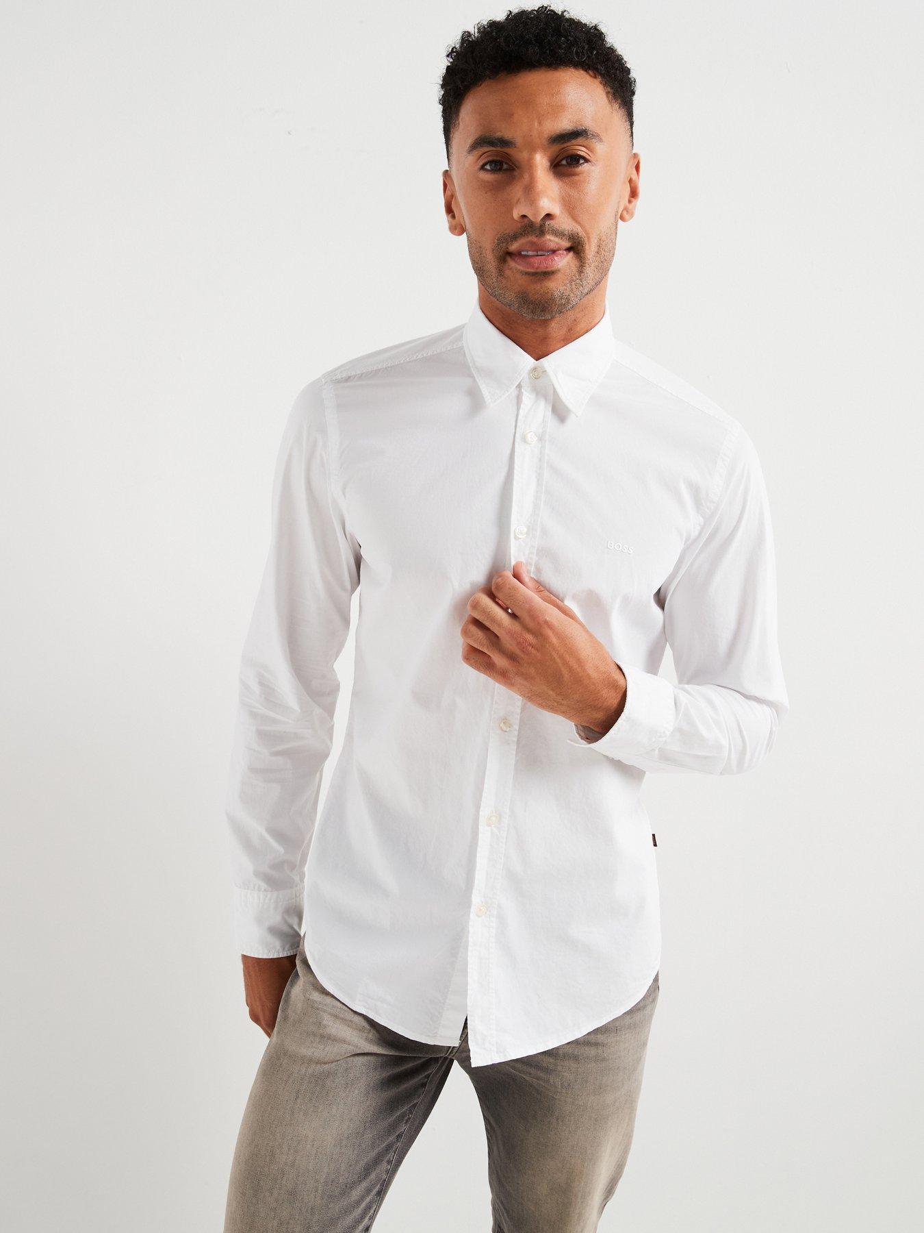 BOSS Relegant 6 M Regular Fit Logo Poplin Shirt - White