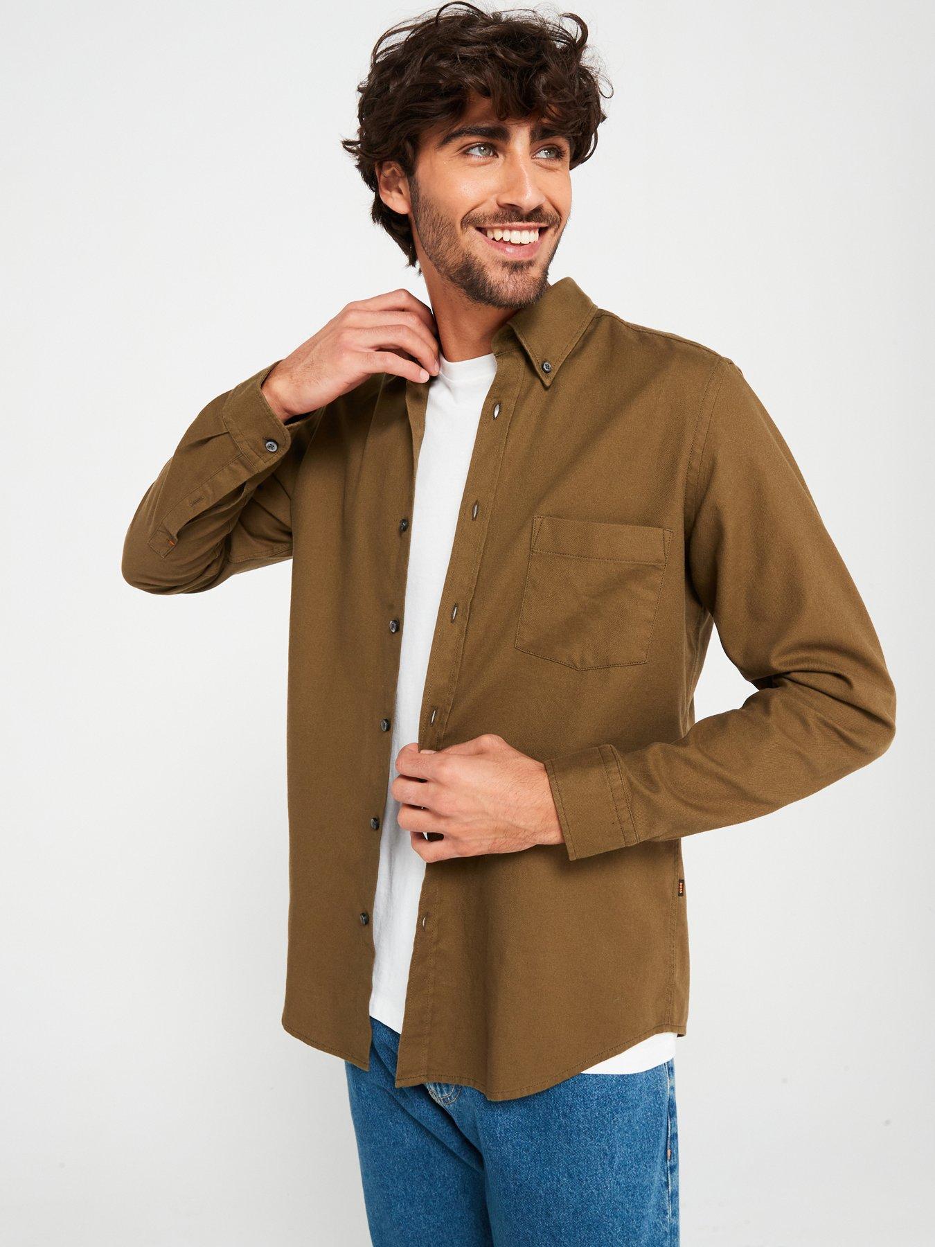 boss-boss-rickert-m-regular-fit-brushed-cotton-shirt-khaki