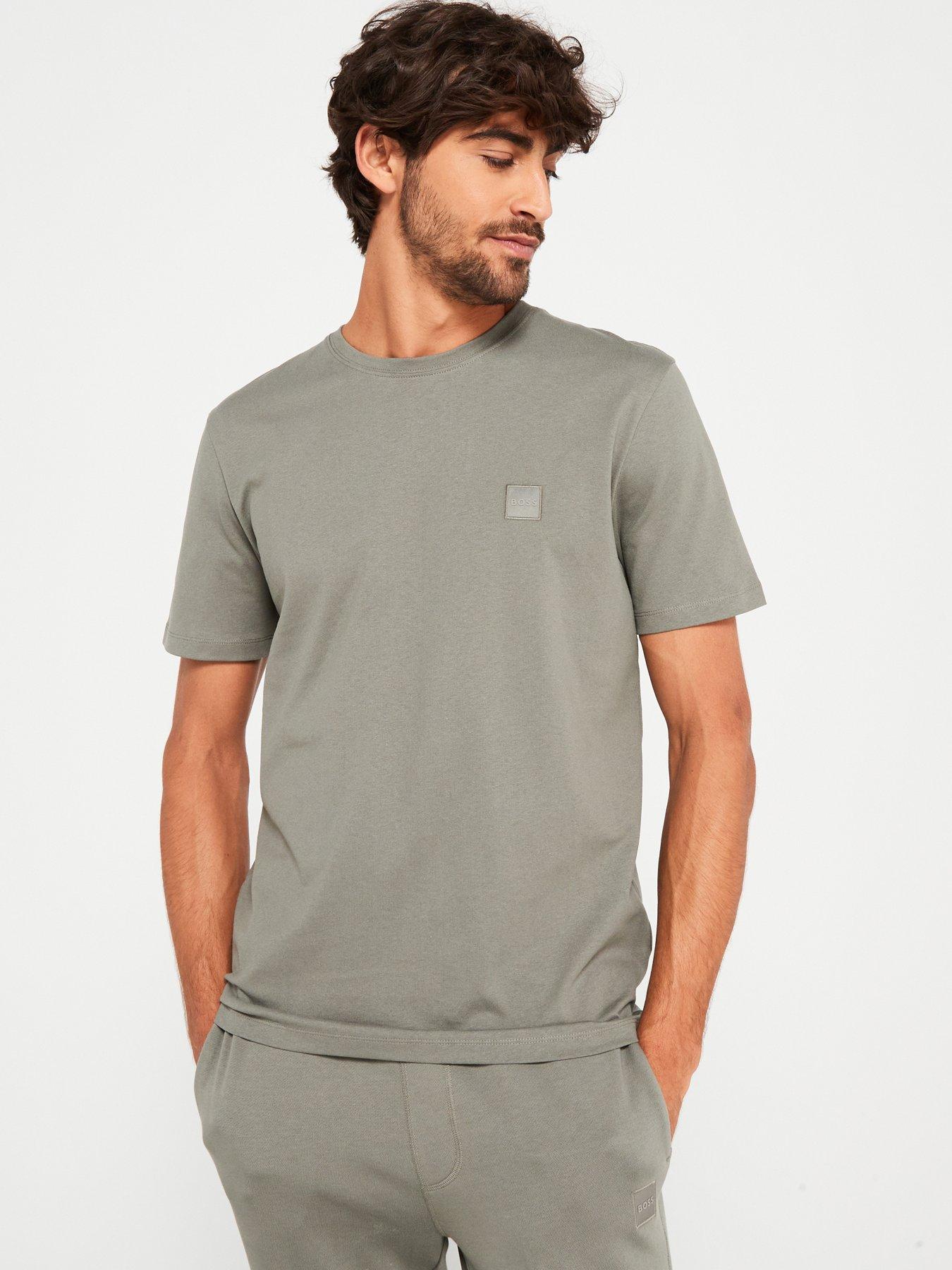 BOSS Tales Tonal Logo Relaxed Fit T-Shirt - Grey