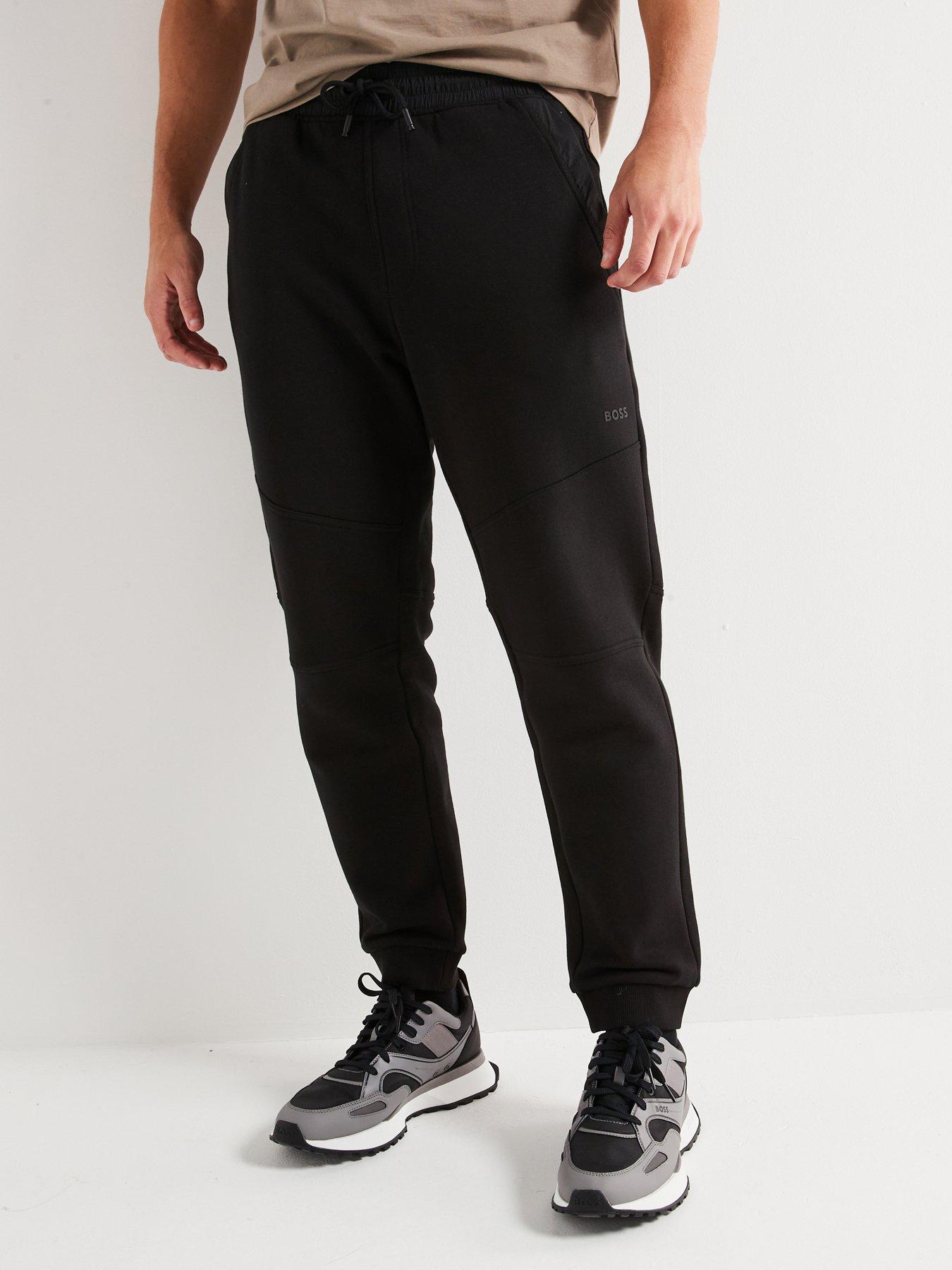 Image of BOSS Setwillnylon Relaxed Fit Nylon Trim Cuff Joggers - Black