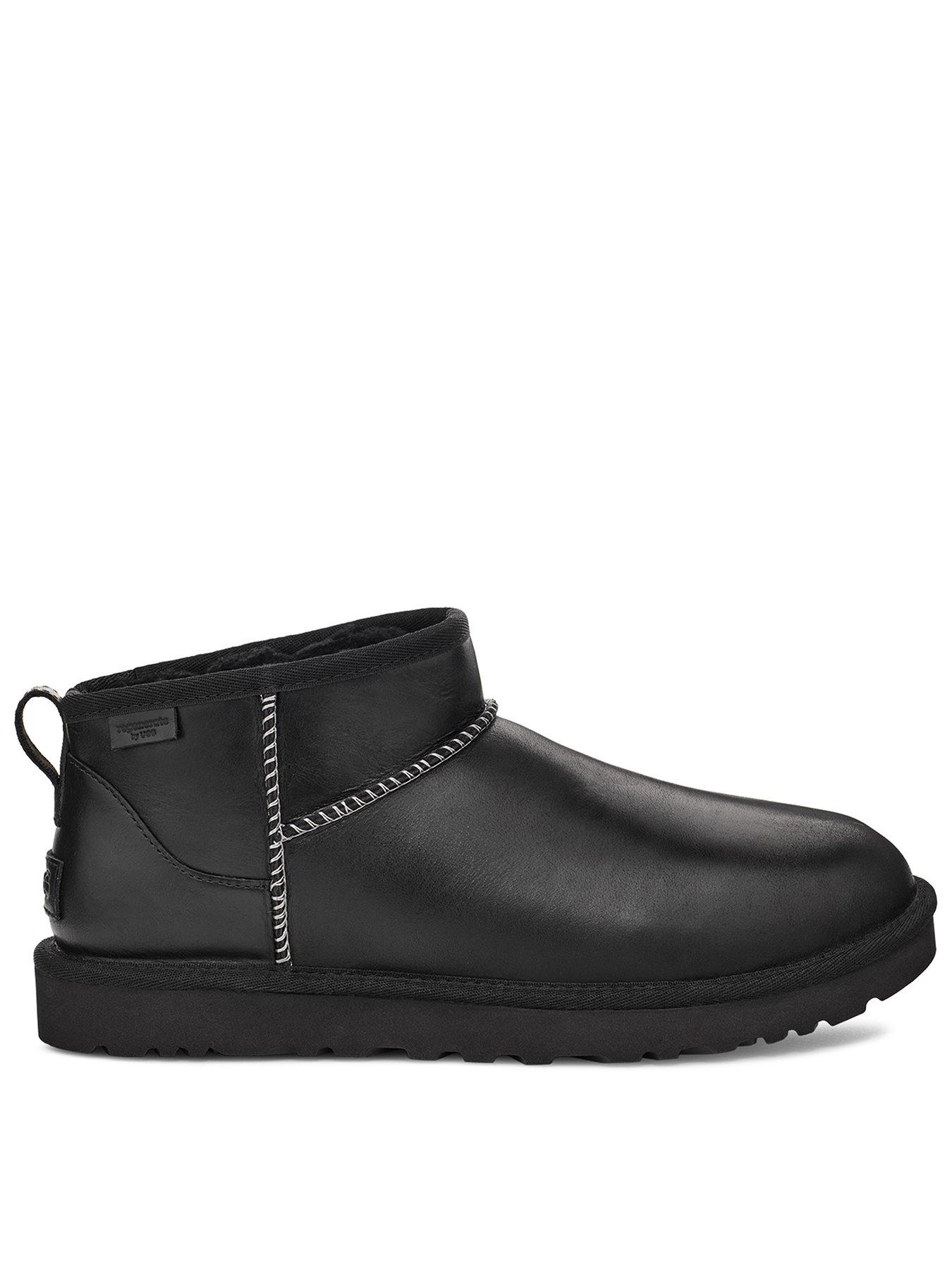 UGG Men's Leather Regen Classic Ultra Mini Boots - Black