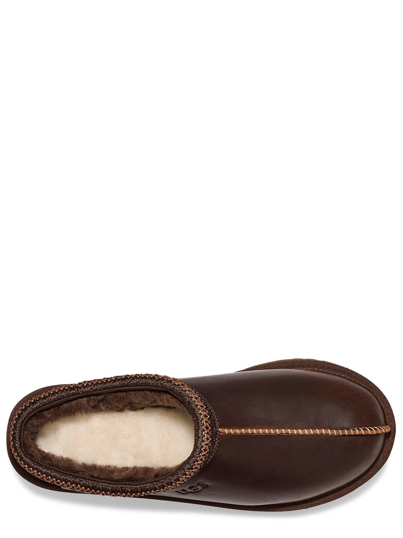 ugg-ugg-mens-leather-regen-tasman-slippers-brownoutfit