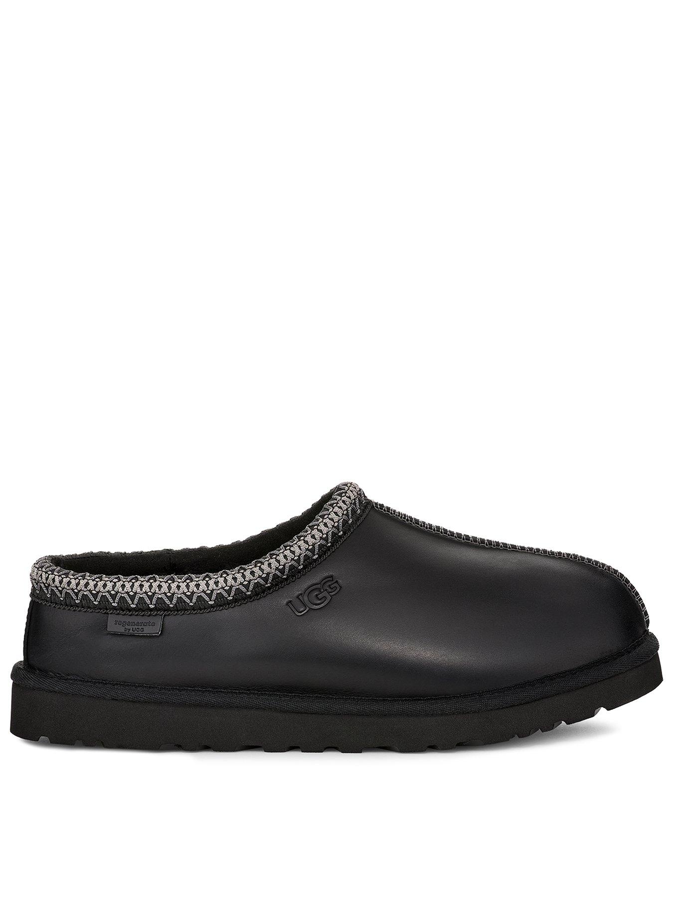 ugg-mens-leather-regen-tasman-slippers-black