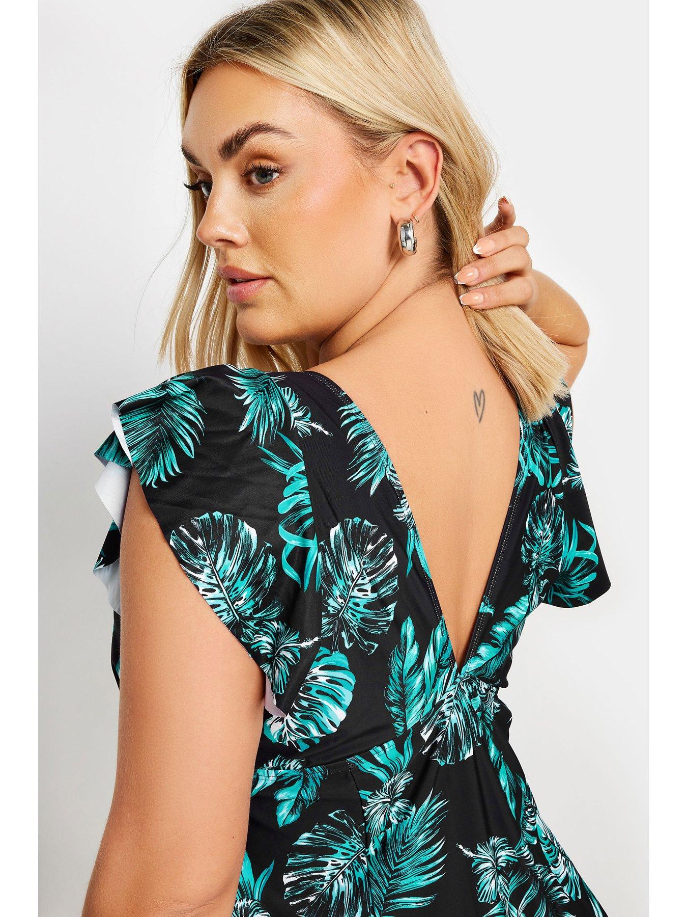 yours-curve-jungle-leaf-angel-sleeve-printed-swimdress-greenoutfit