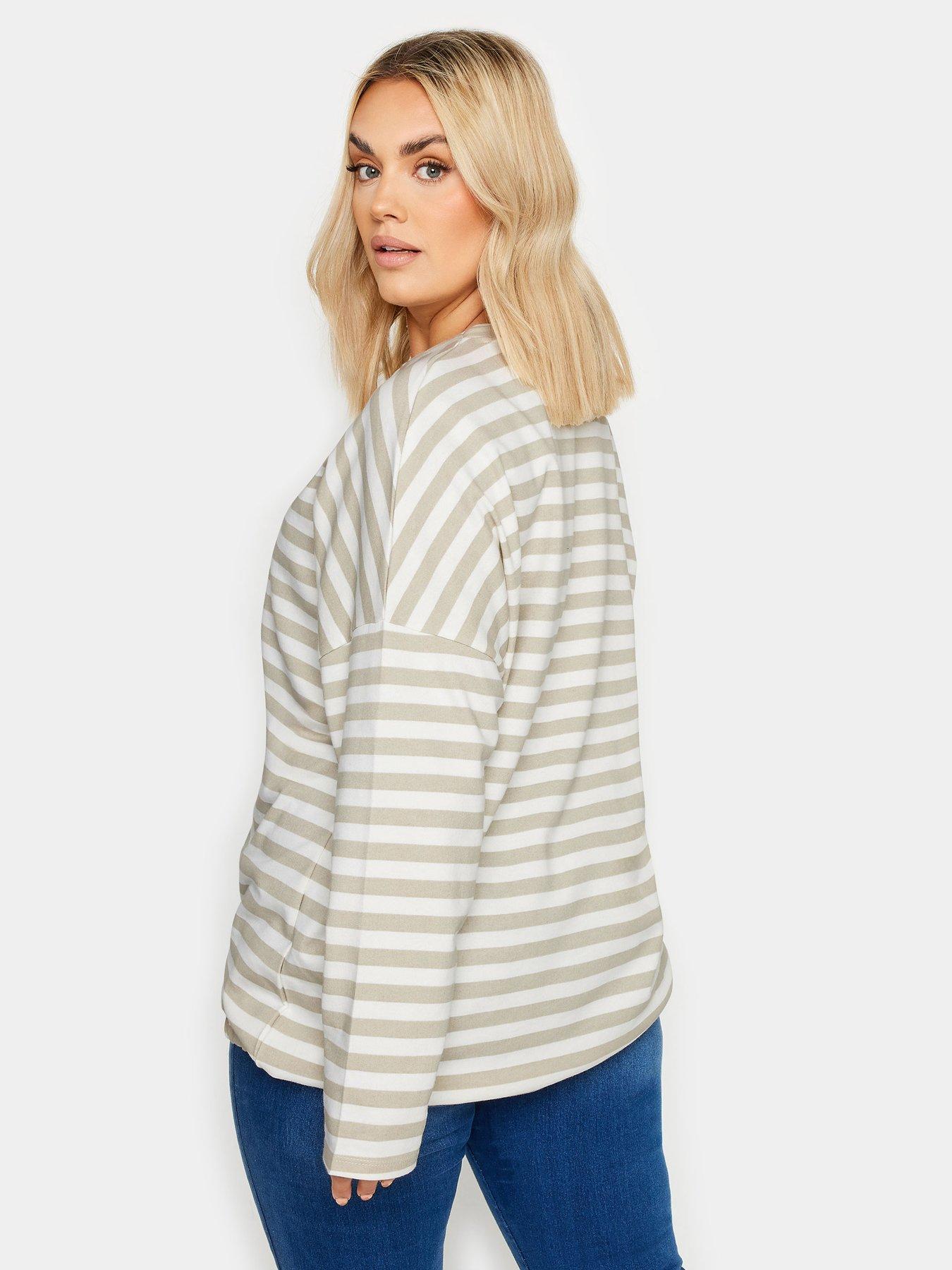 yours-curve-striped-sweatshirt-naturalstillFront