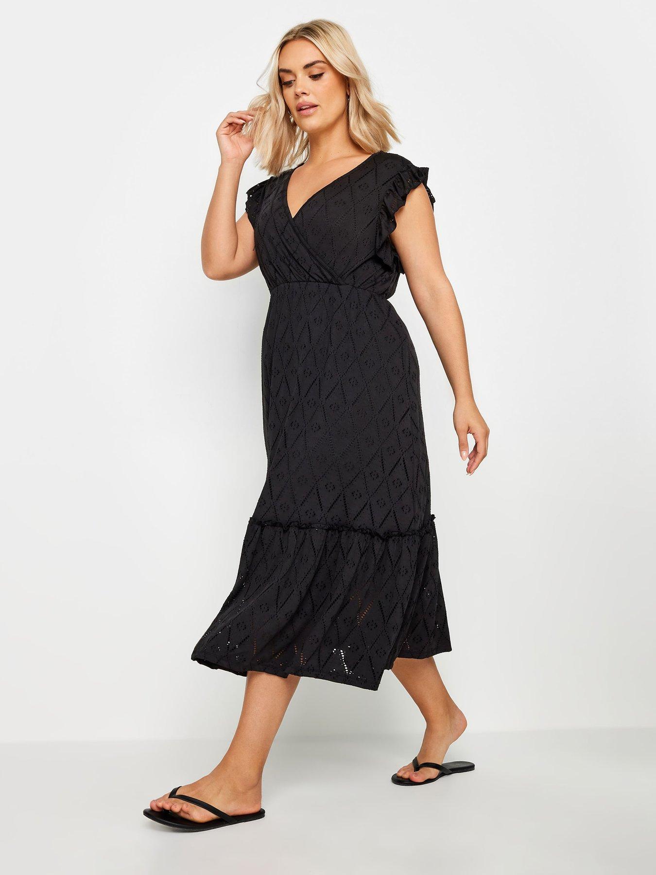 yours-curve-broderie-anglaise-dress-black