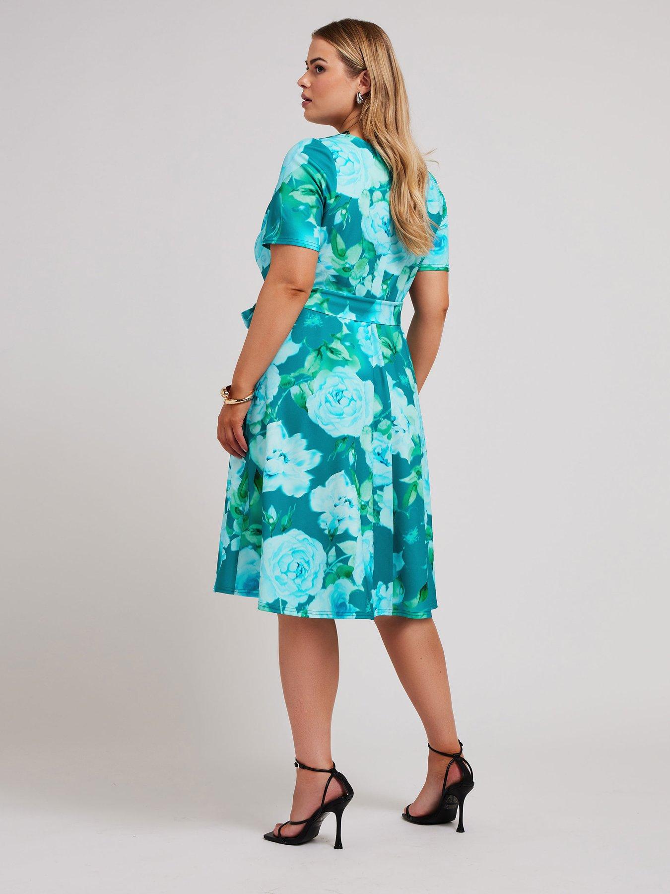 yours-curve-floral-skater-dressstillFront