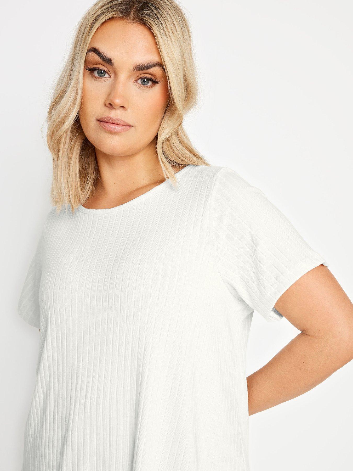 yours-curve-ribbed-swing-top-whiteoutfit