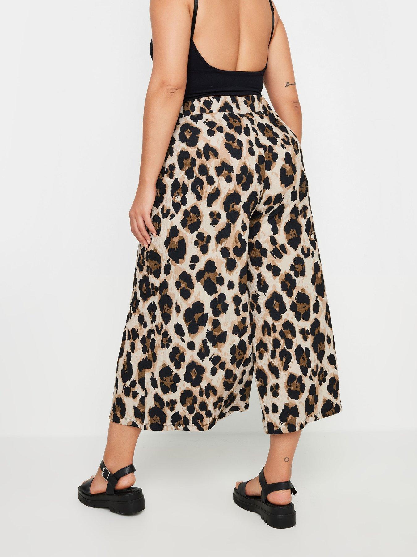 yours-curve-textured-leopard-print-midaxi-culottestillFront