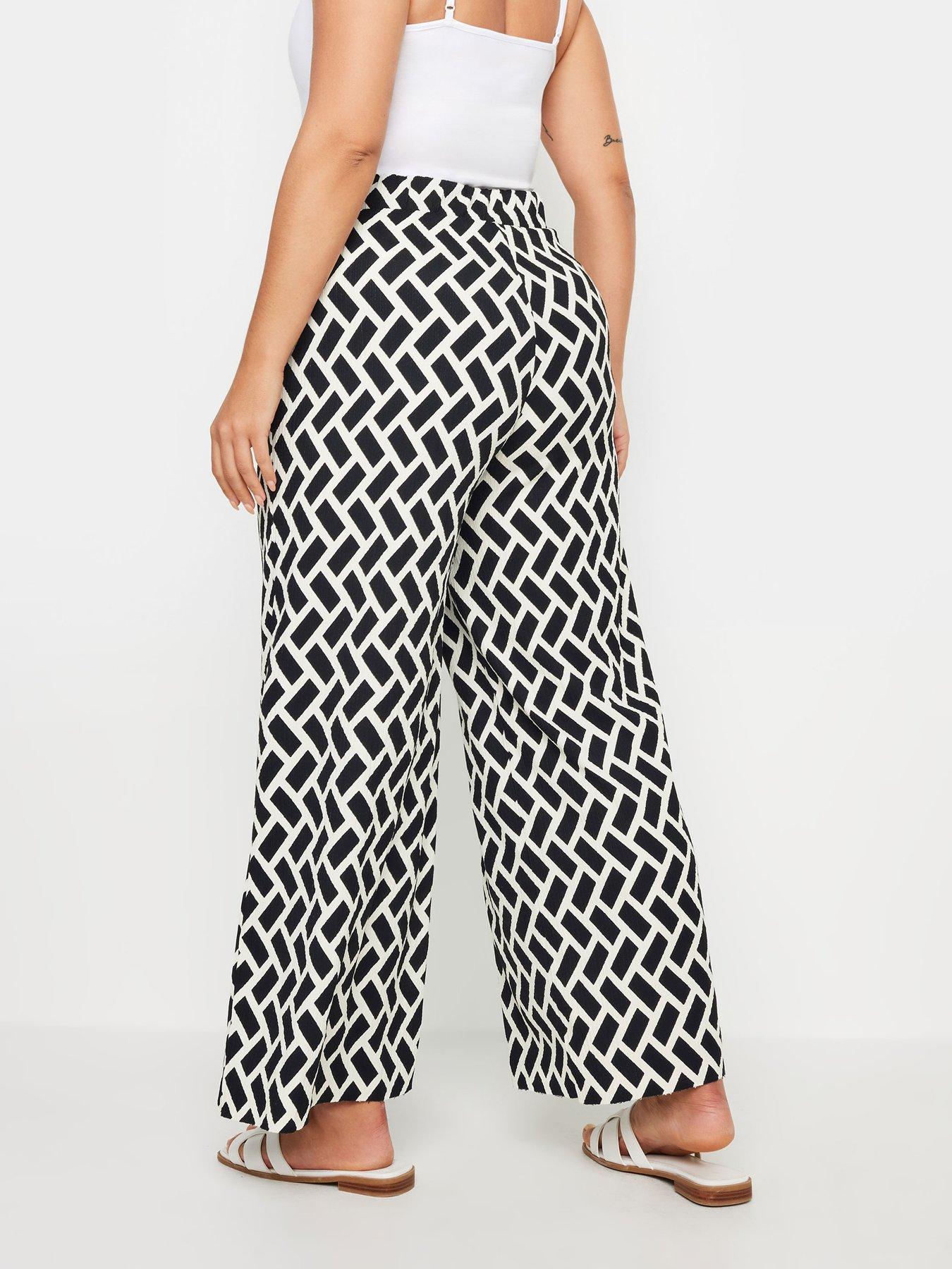 yours-curve-geometric-textured-wide-leg-trousers-blackstillFront