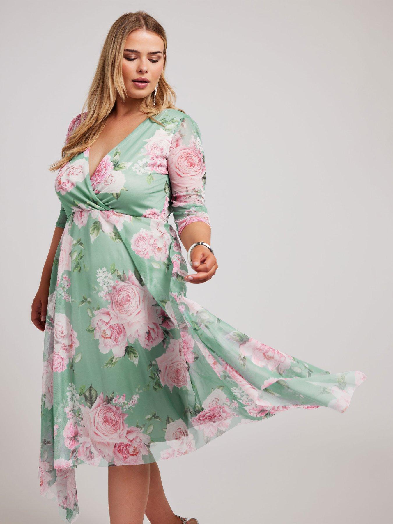 yours-curve-floral-wrap-mesh-hanky-hem-dress-greenback