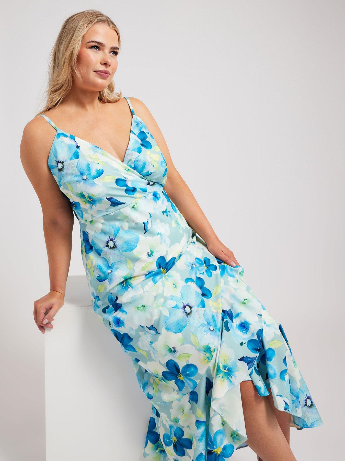 yours-curve-floral-ruffle-wrap-dress-blueback