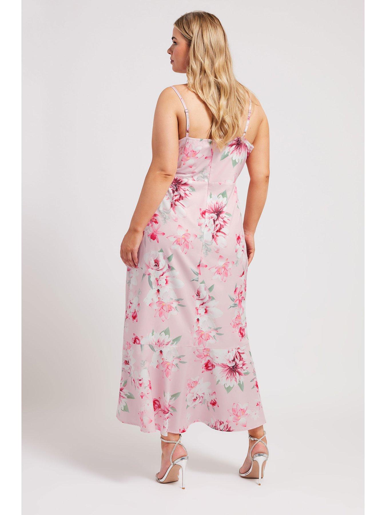 yours-curve-floral-ruffle-wrap-dress-pinkstillFront