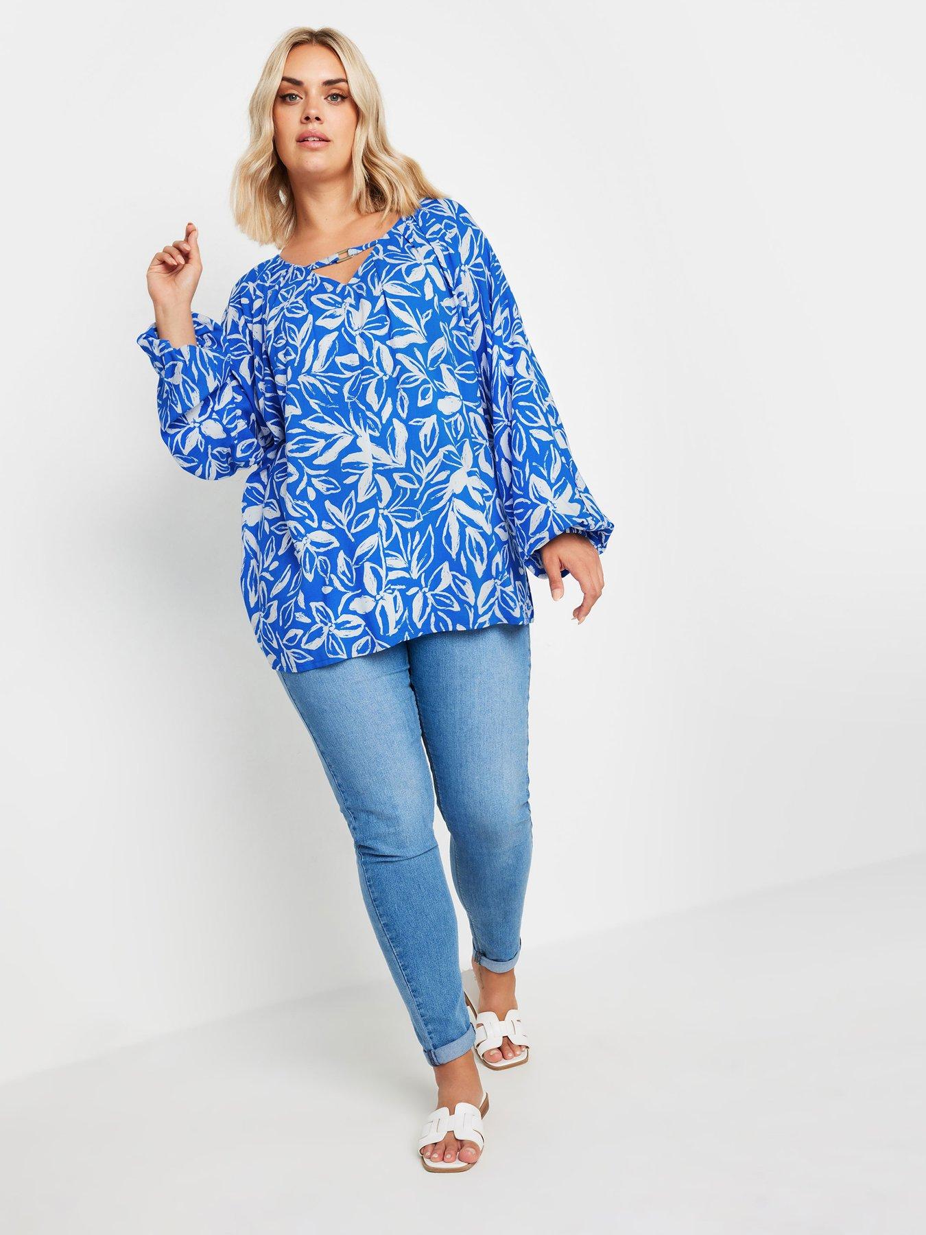 yours-curve-floral-balloon-long-sleeve-trim-topback