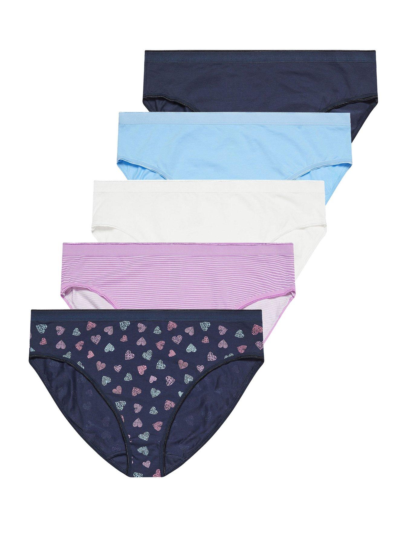 undefined Curve 5 Pack High Leg Briefs With Stretch - Blue