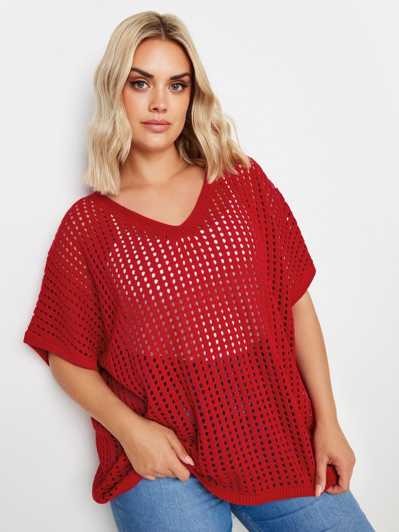 yours-curve-crochet-boxy-cover-up-red