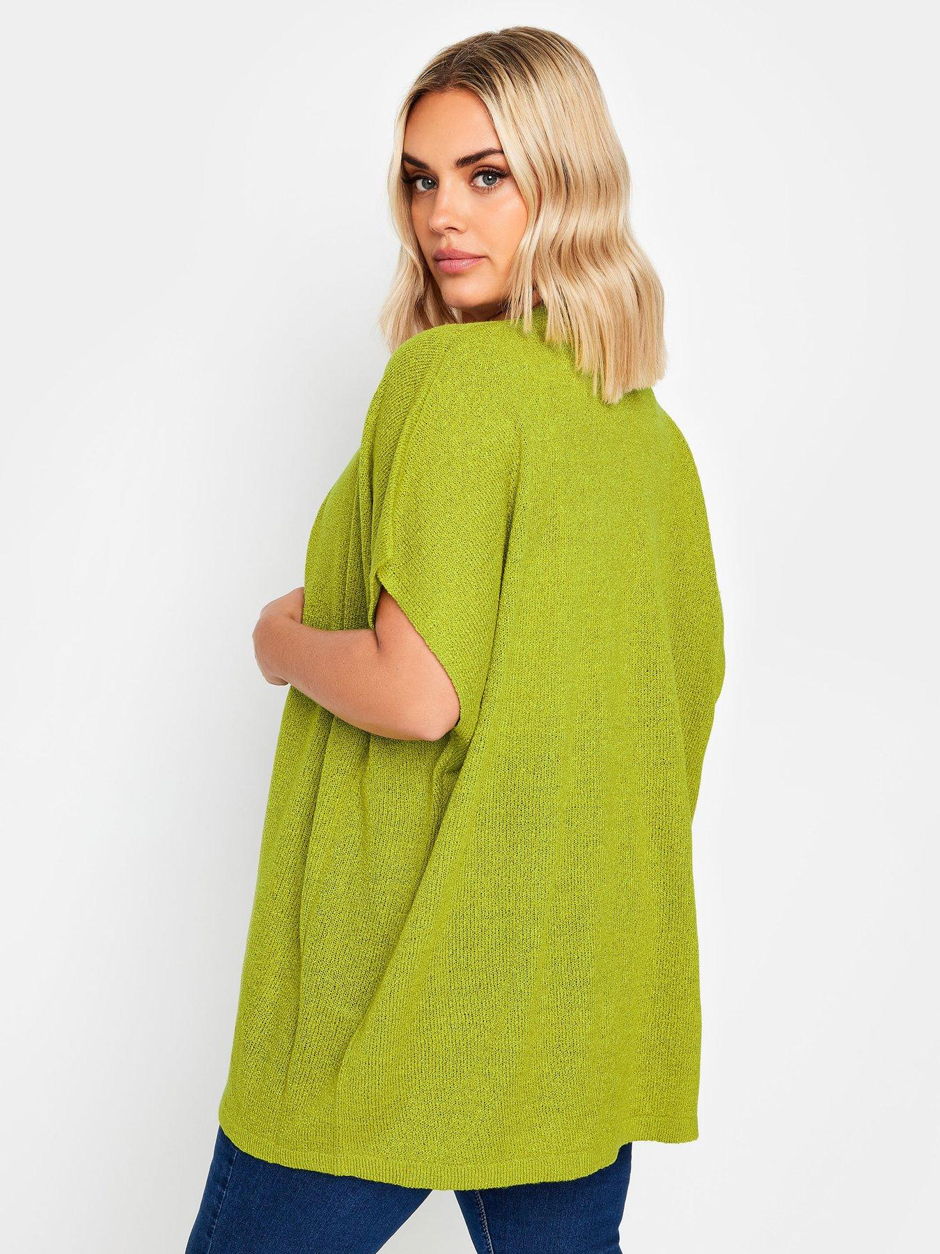 yours-curve-edge-to-edge-boxy-cardigan-greenstillFront