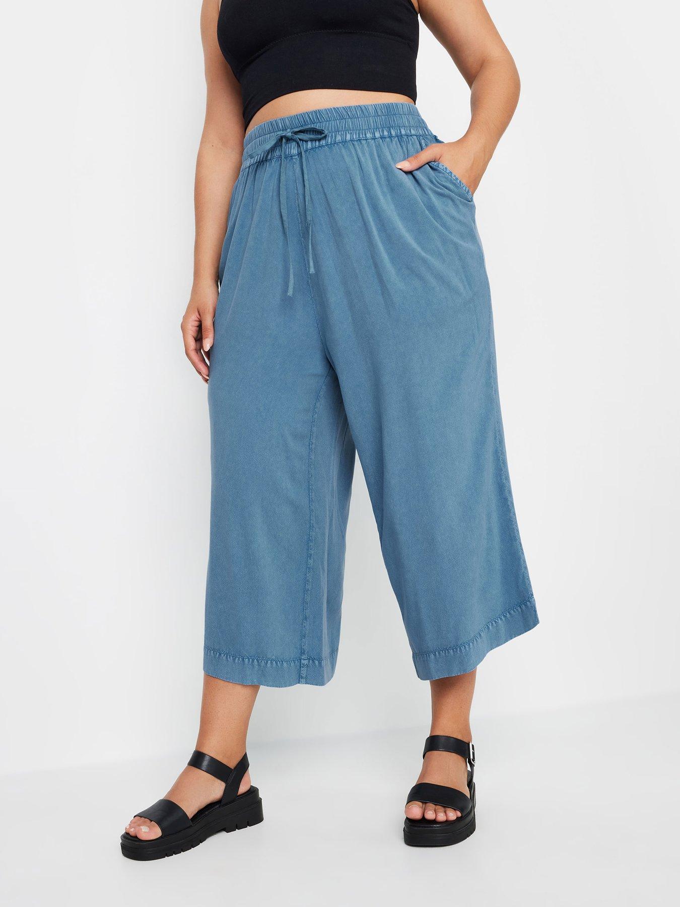 yours-curve-chambray-culotte-blue