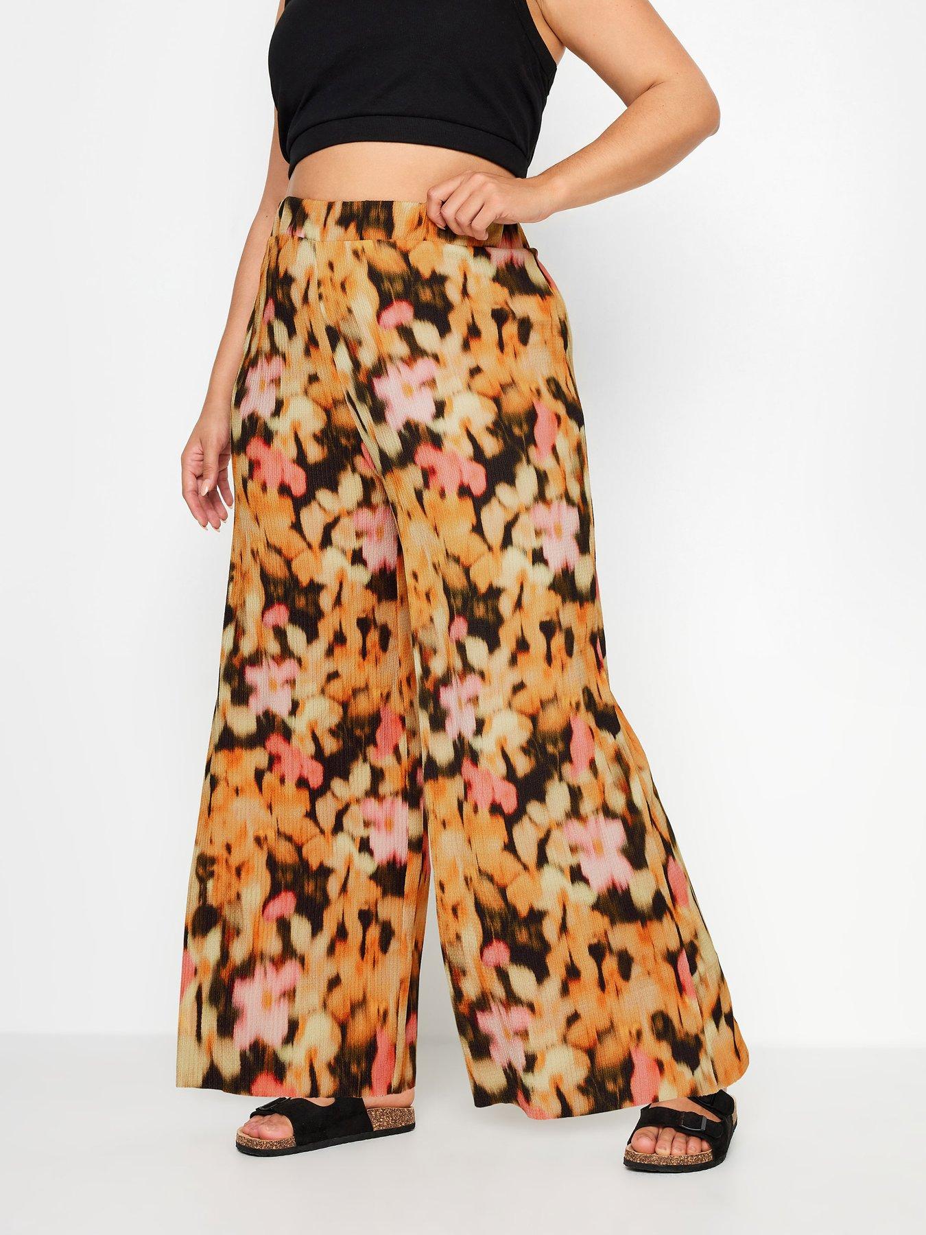 yours-curve-textured-wide-leg-trousers-multi