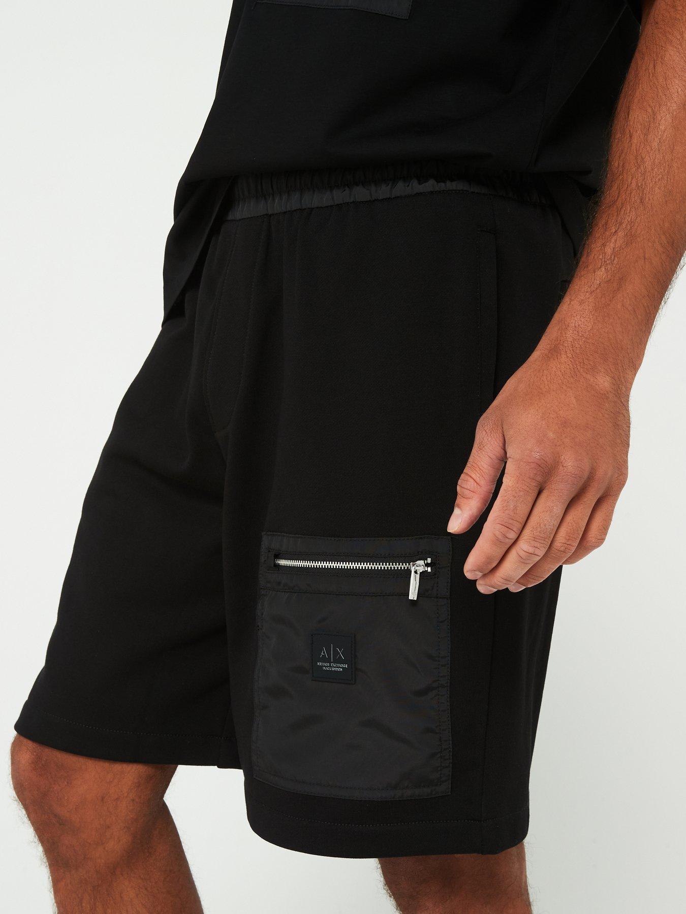 armani-exchange-armani-exchange-black-edition-nylon-pocket-jersey-shorts-blackoutfit