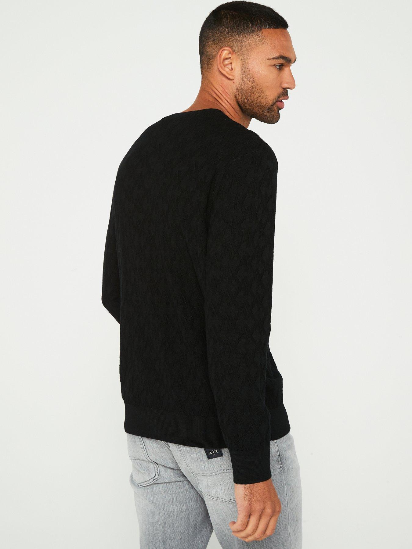 armani-exchange-armani-exchange-ax-monogram-crew-knitted-jumper-blackstillFront