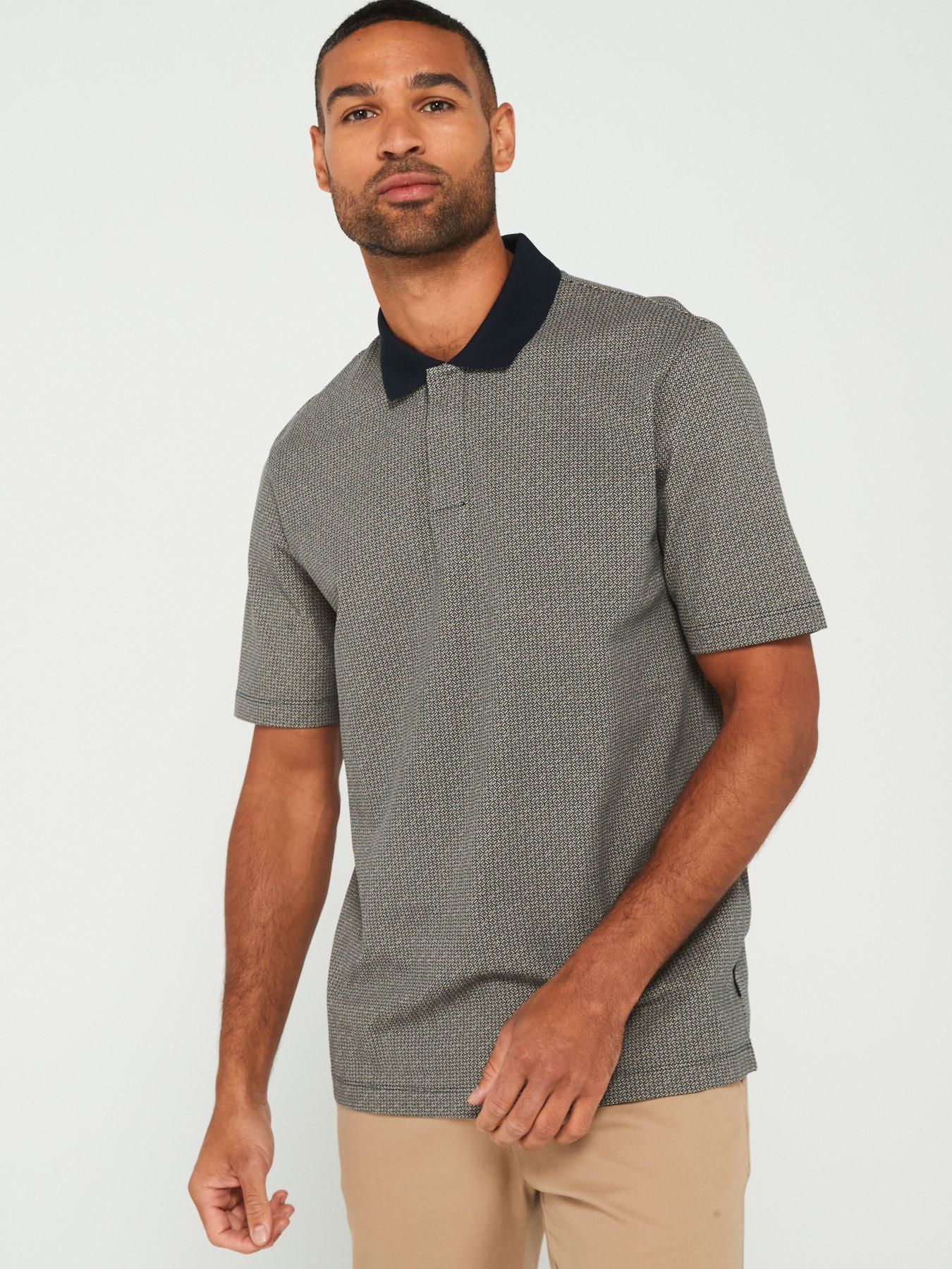 armani-exchange-regular-fit-micro-print-polo-shirt-navyoutfit