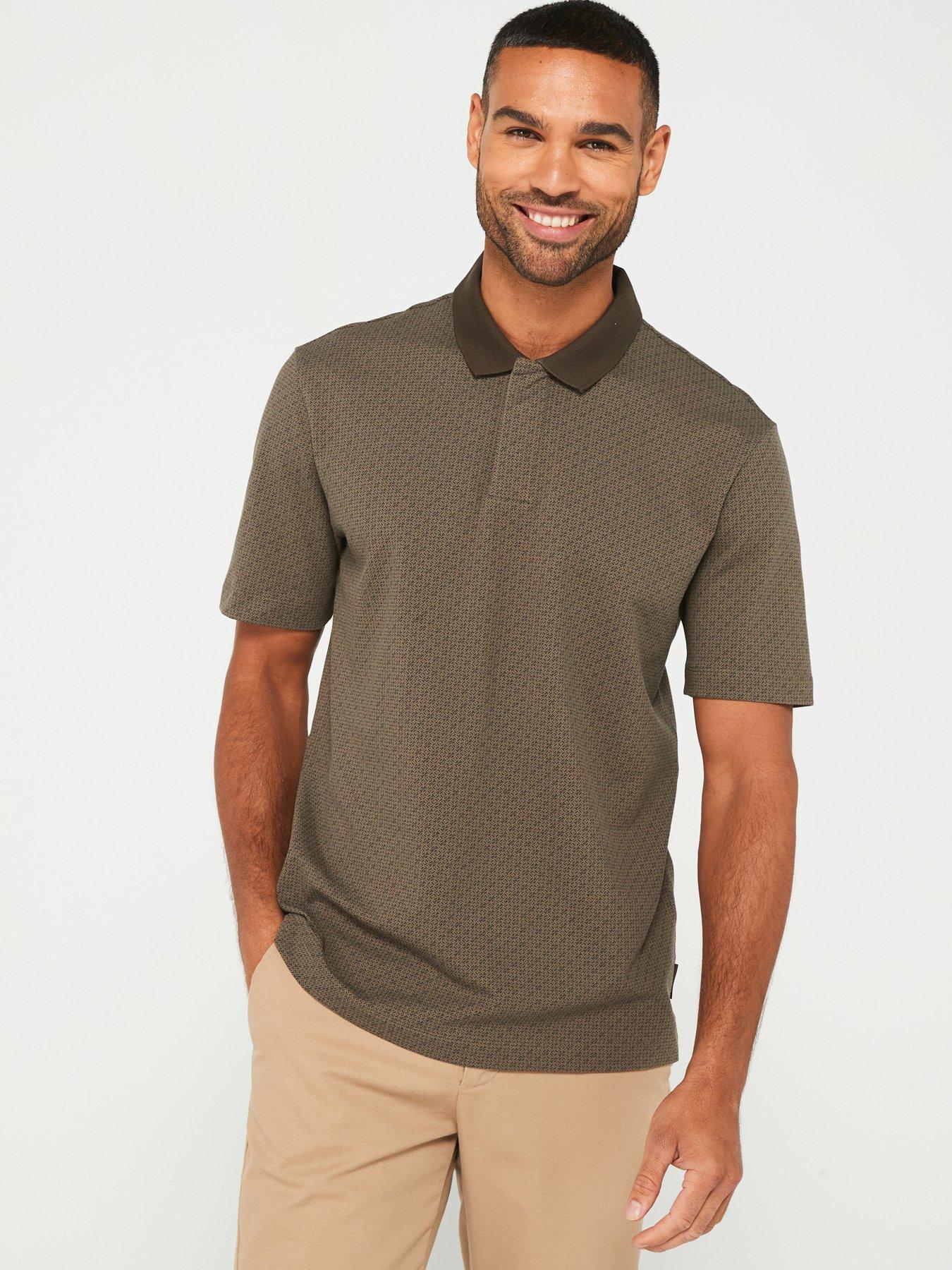 armani-exchange-armani-exchange-regular-fit-micro-print-polo-shirt-greenfront