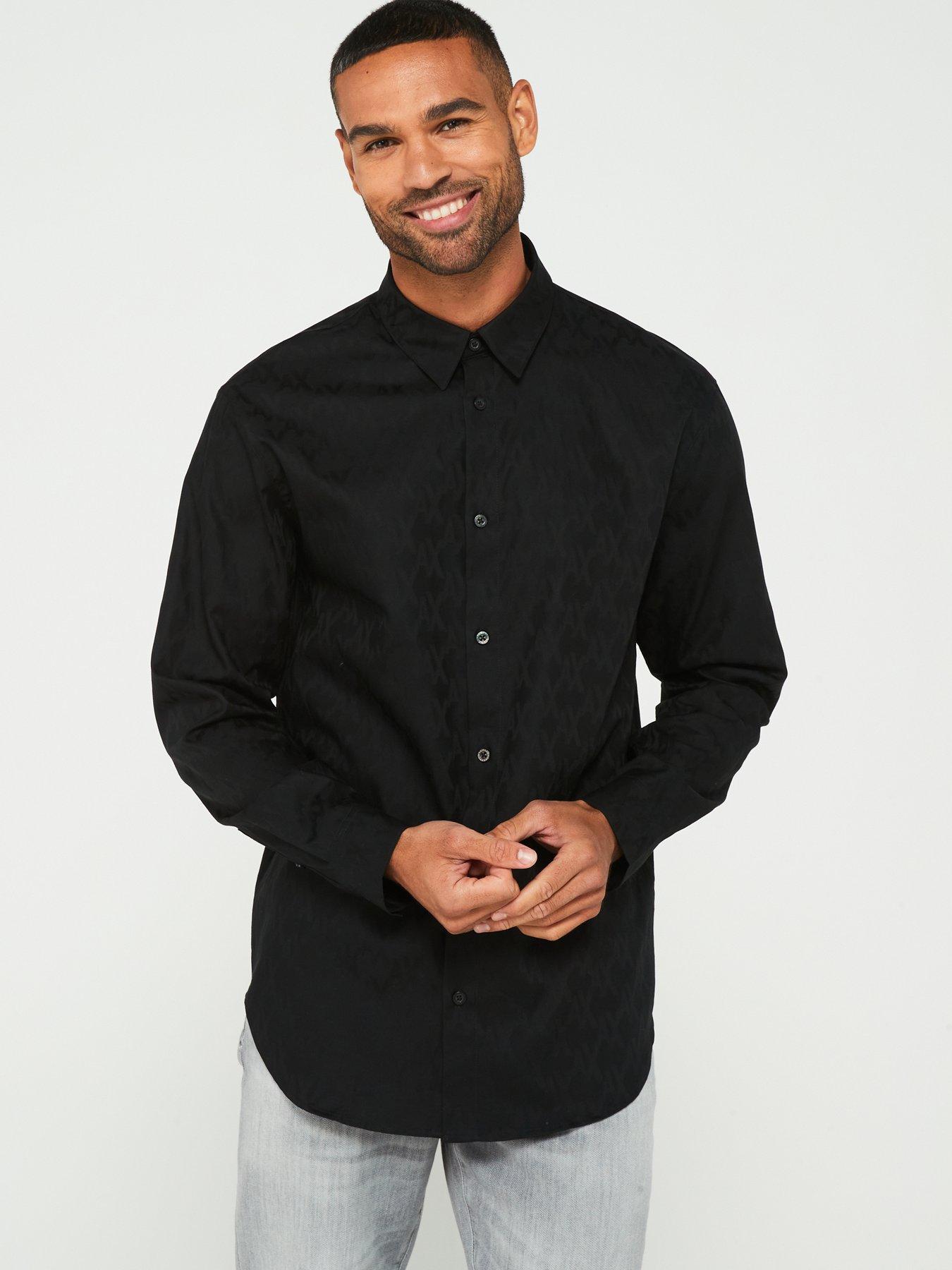 armani-exchange-armani-exchange-regular-fit-ax-monogram-print-long-sleeve-shirt-black