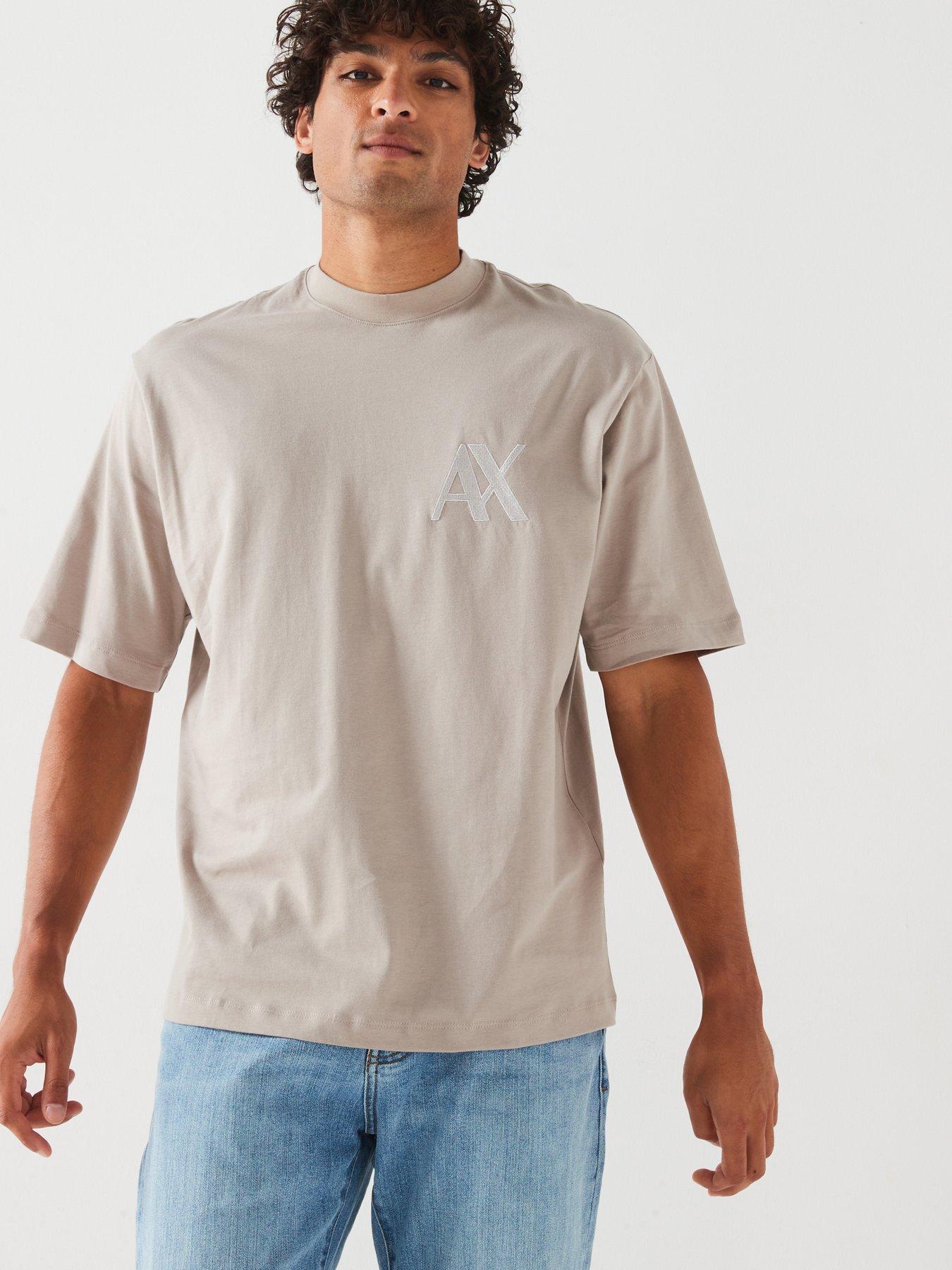 armani-exchange-embroided-ax-left-chest-logo-t-shirt-light-brownfront