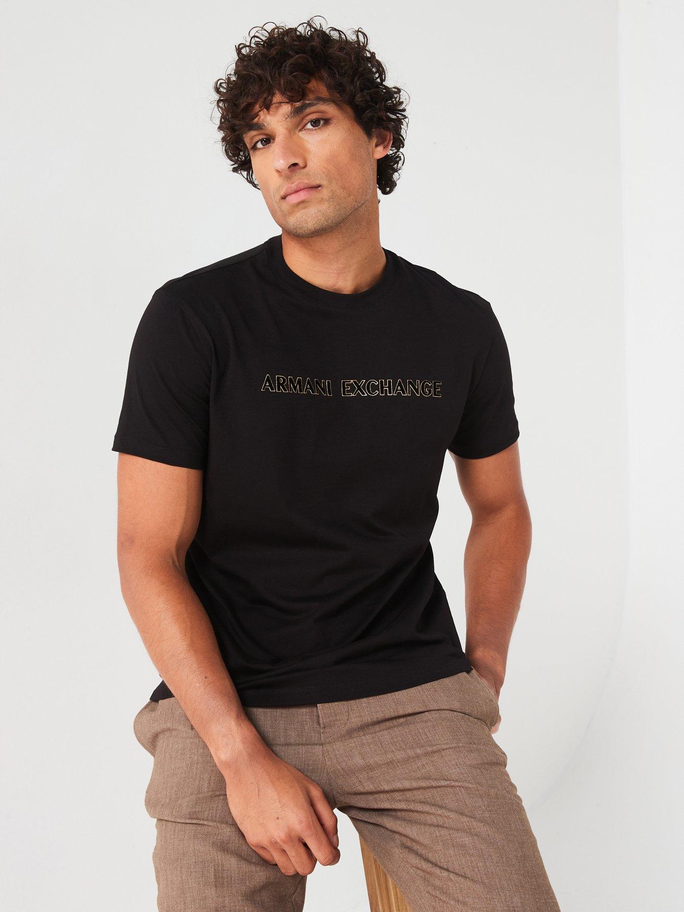 armani-exchange-armani-exchange-gold-outline-linear-logo-t-shirt-black