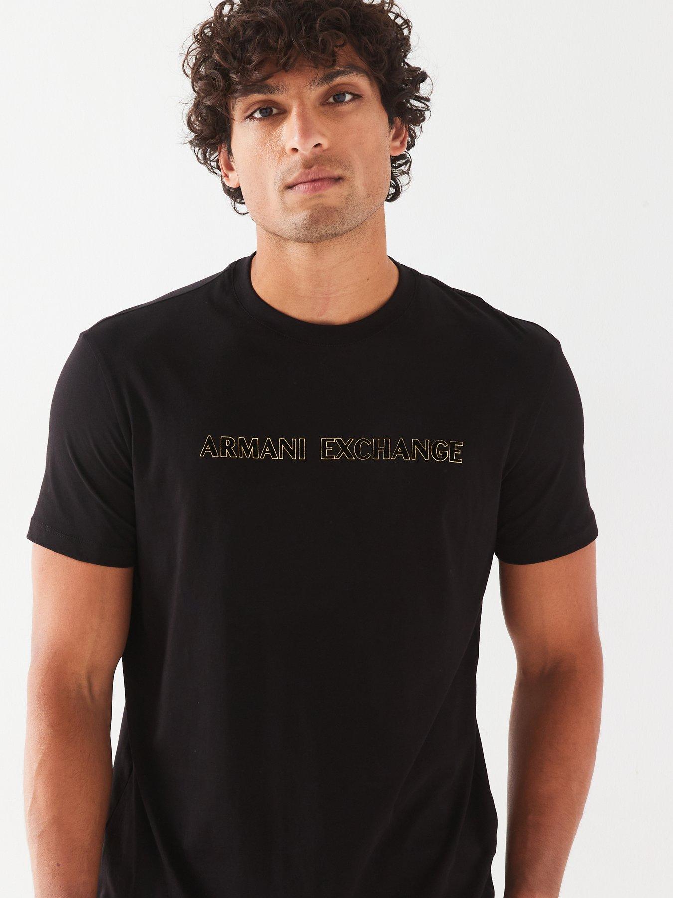 armani-exchange-armani-exchange-gold-outline-linear-logo-t-shirt-blackoutfit