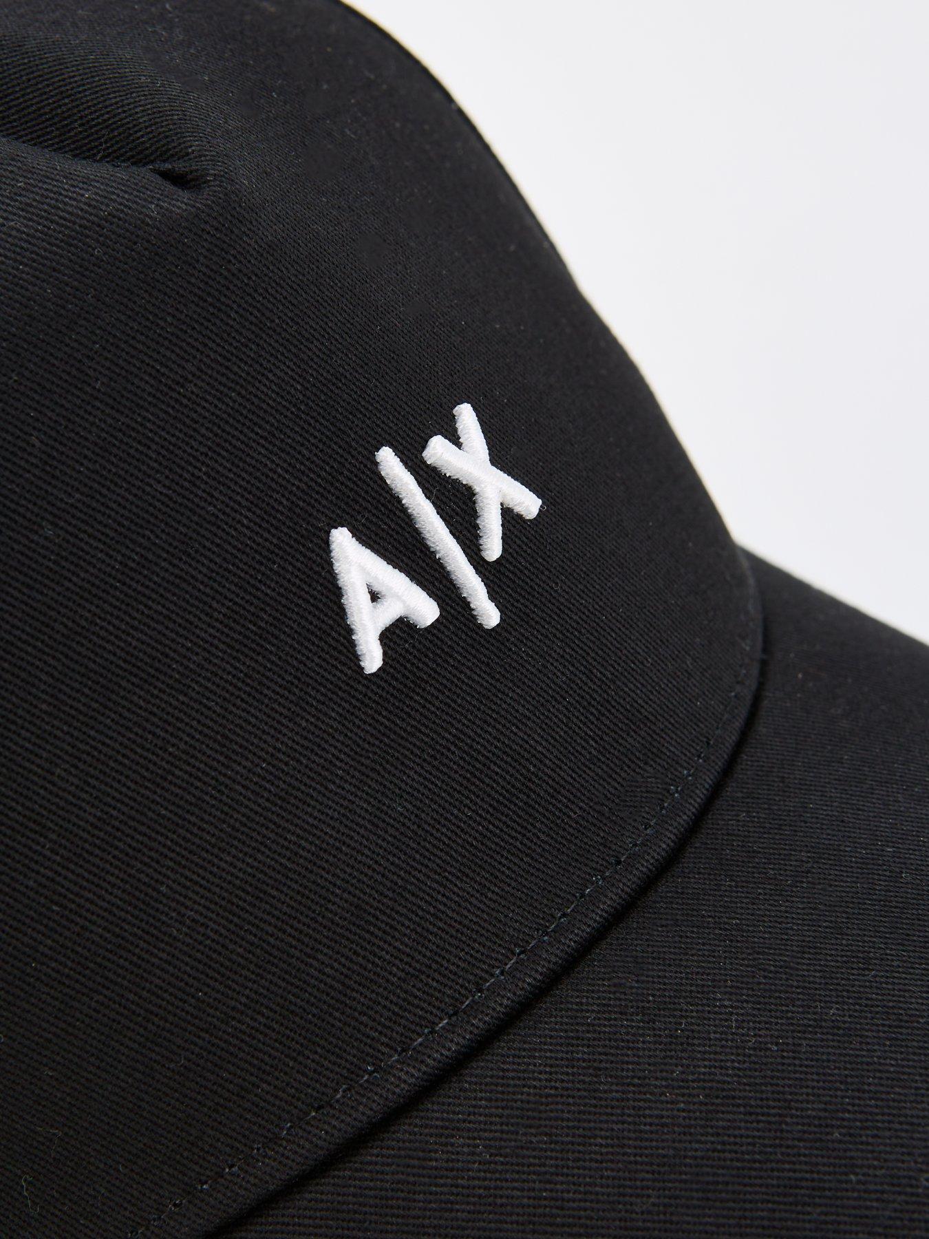 Image 2 of 4 of Armani Exchange Small Logo Baseball Cap - Black/White