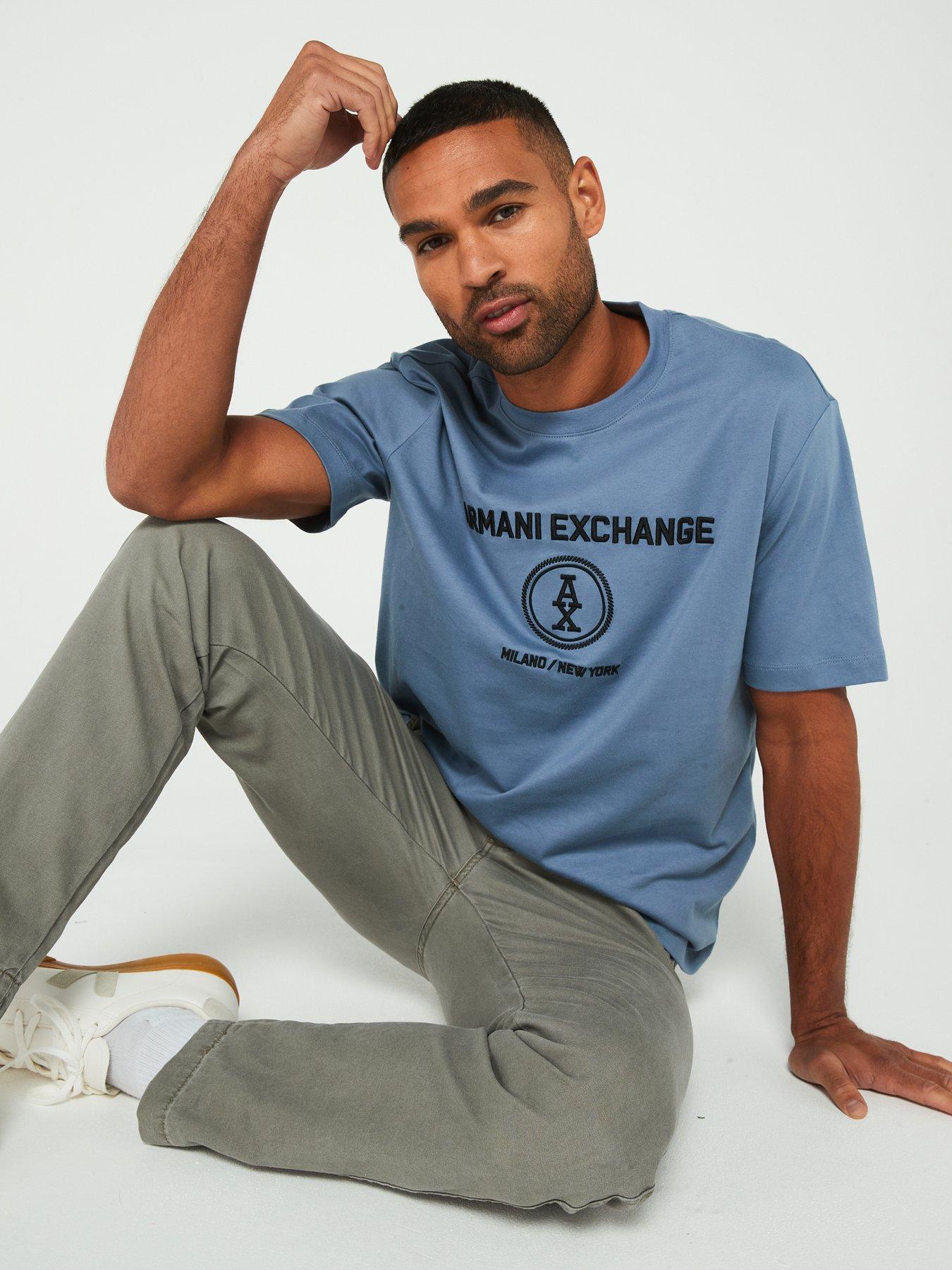 armani-exchange-armani-exchange-relaxed-fit-centre-monogram-logo-t-shirt-bluedetail