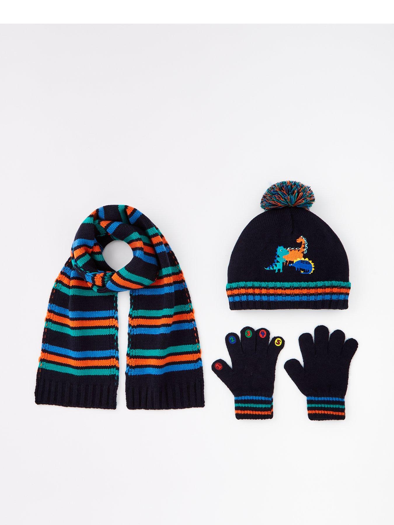 Childrens navy hat and gloves on sale