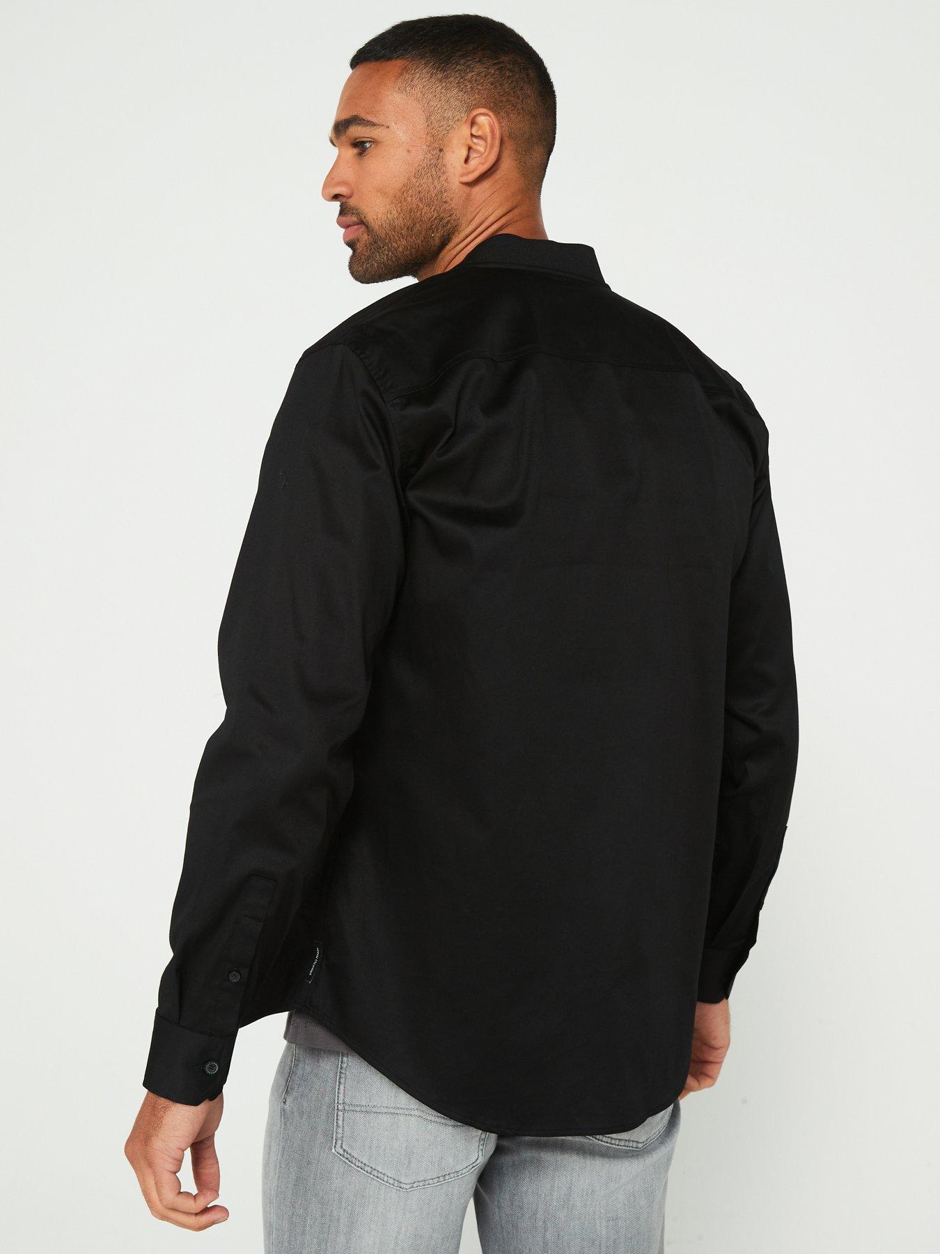 armani-exchange-armani-exchange-left-chest-logo-baseball-collar-zip-overshirt-blackstillFront