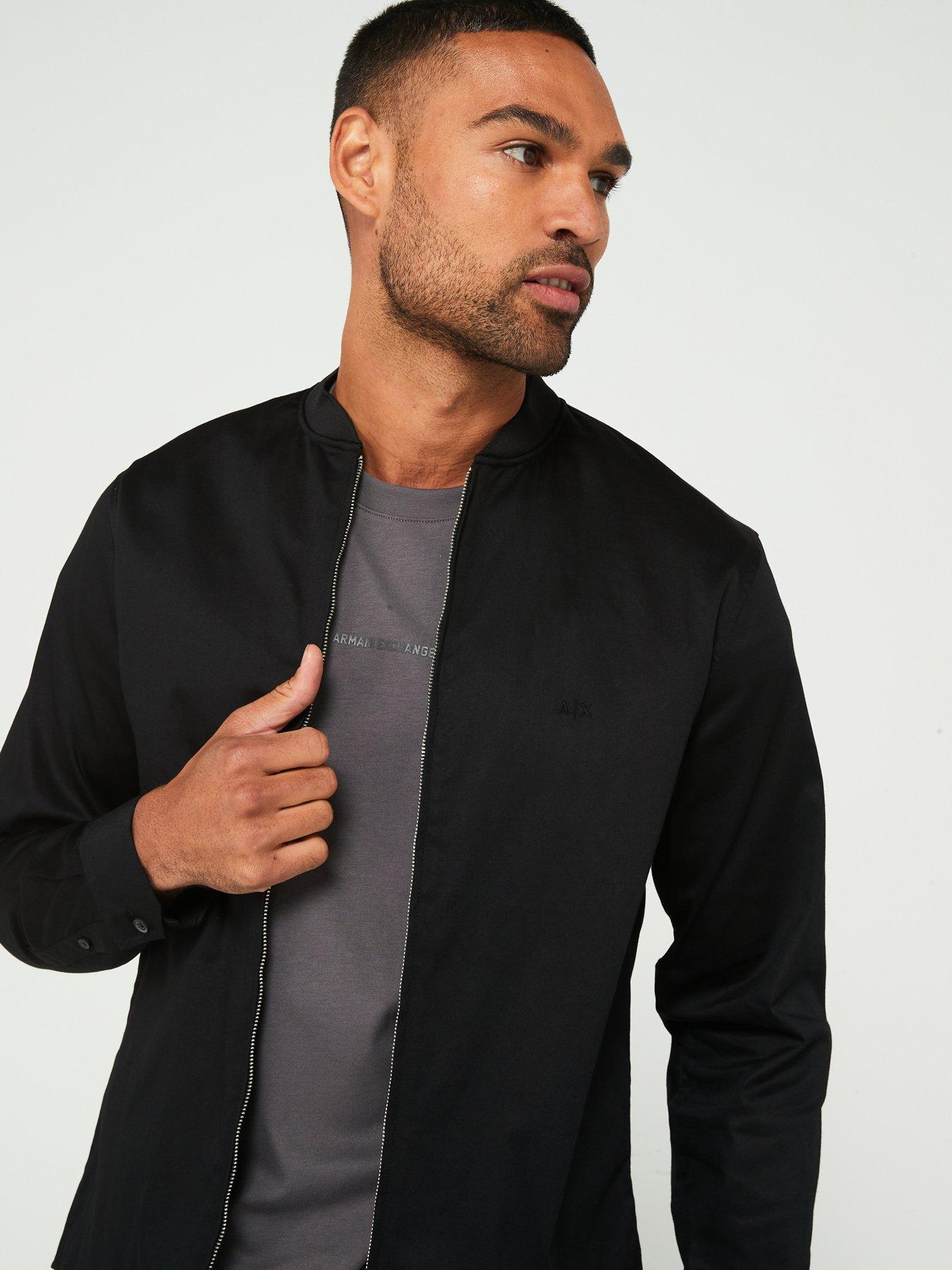 armani-exchange-armani-exchange-left-chest-logo-baseball-collar-zip-overshirt-blackoutfit