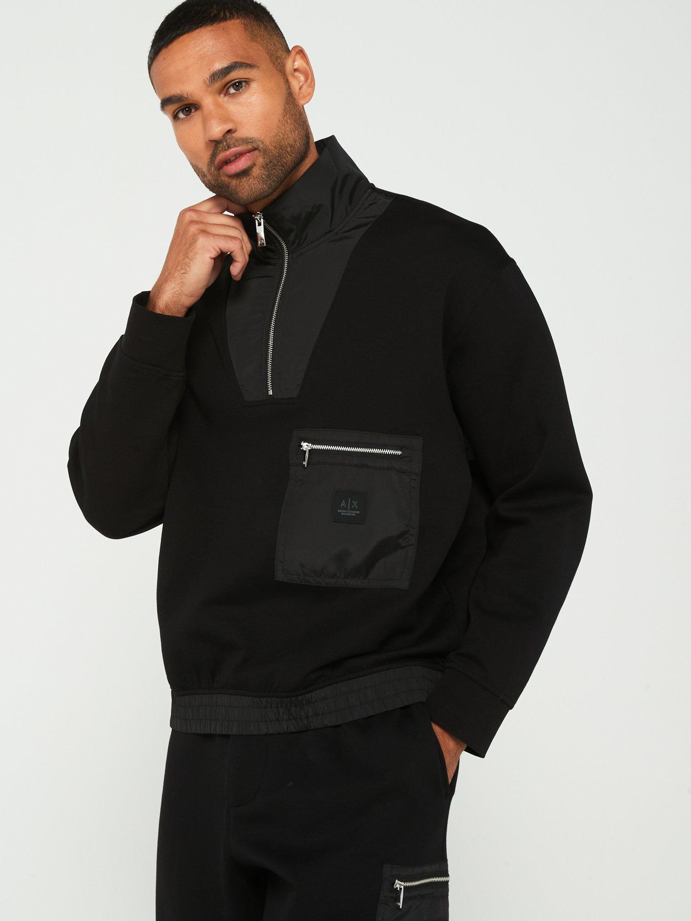 armani-exchange-armani-exchange-black-edition-nylon-pocket-14-zip-sweat-black