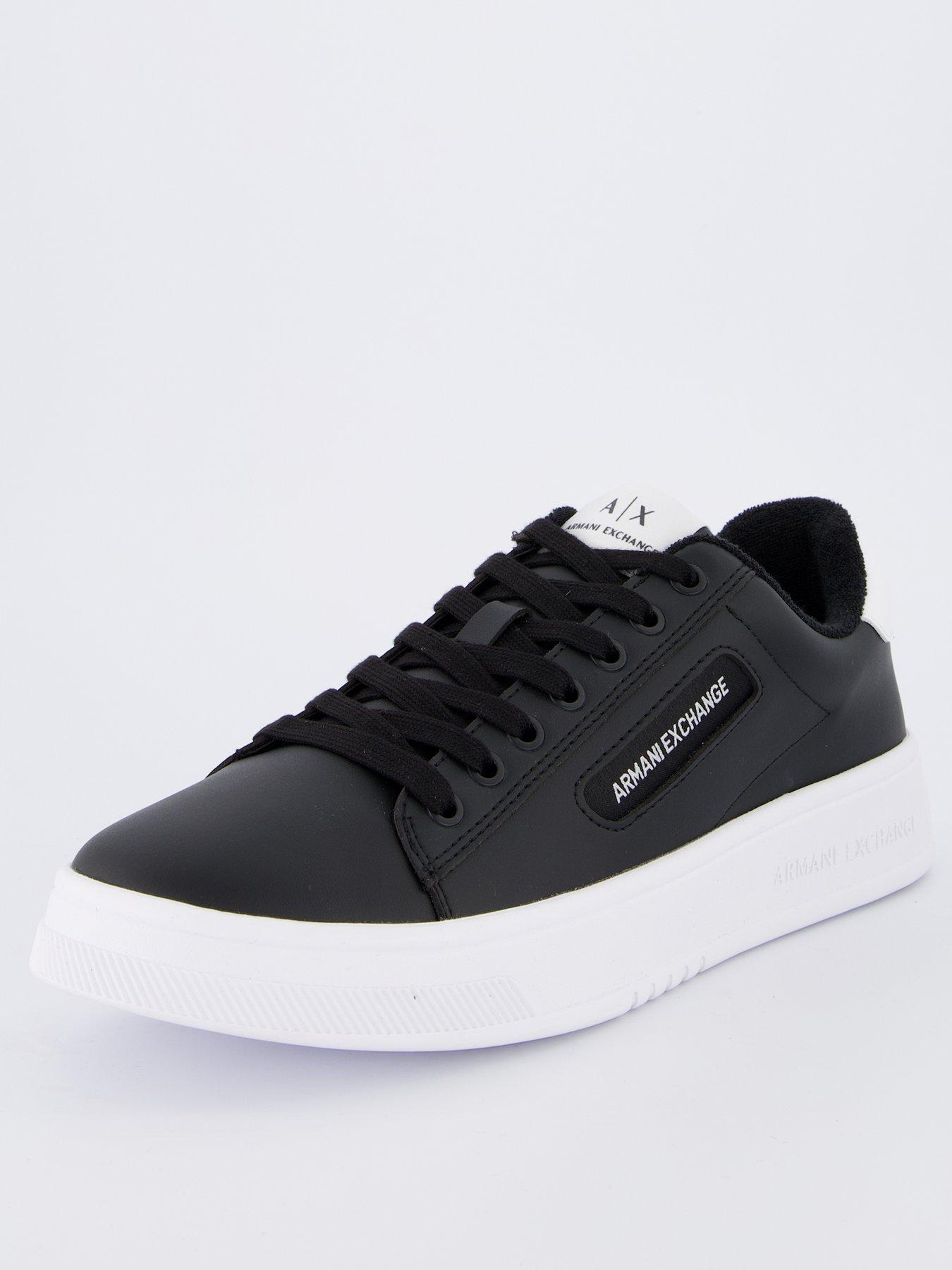 armani-exchange-court-lace-trainers-blackwhitestillFront