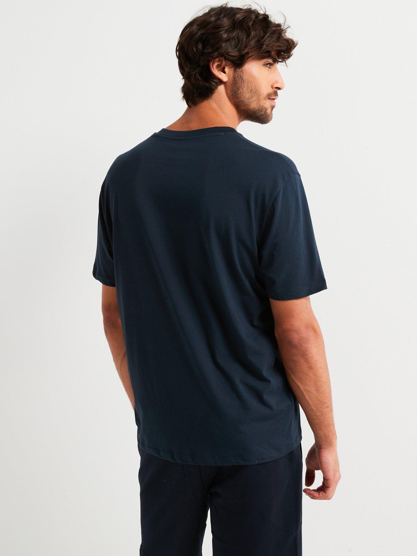 armani-exchange-relaxed-fit-linear-flock-logo-t-shirt-navystillFront